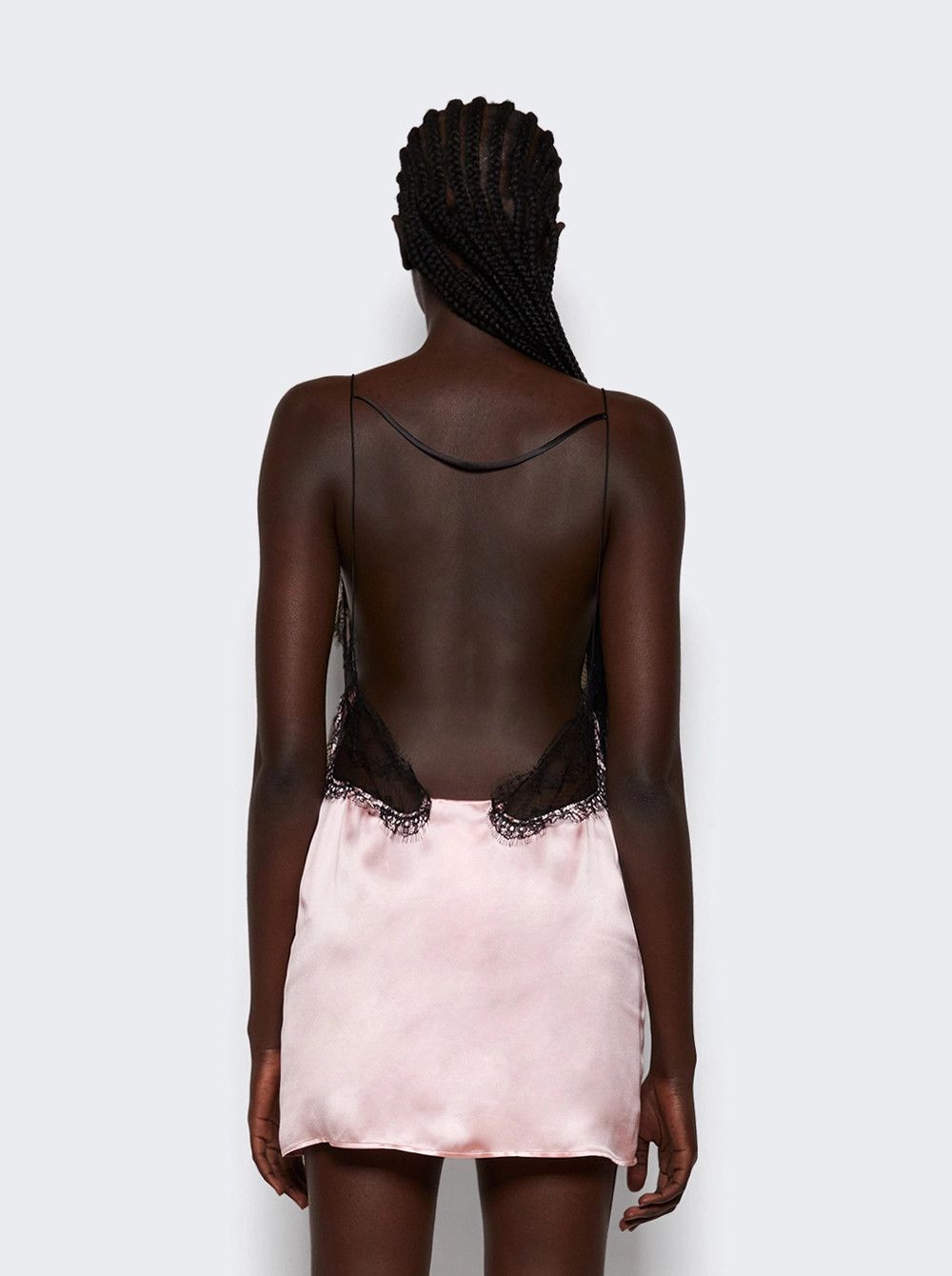 Gucci o1la5ras0526 Viscose Silk Lace Dress in Pink/Black Size S / US 4 / IT 40 - 5 Thumbnail