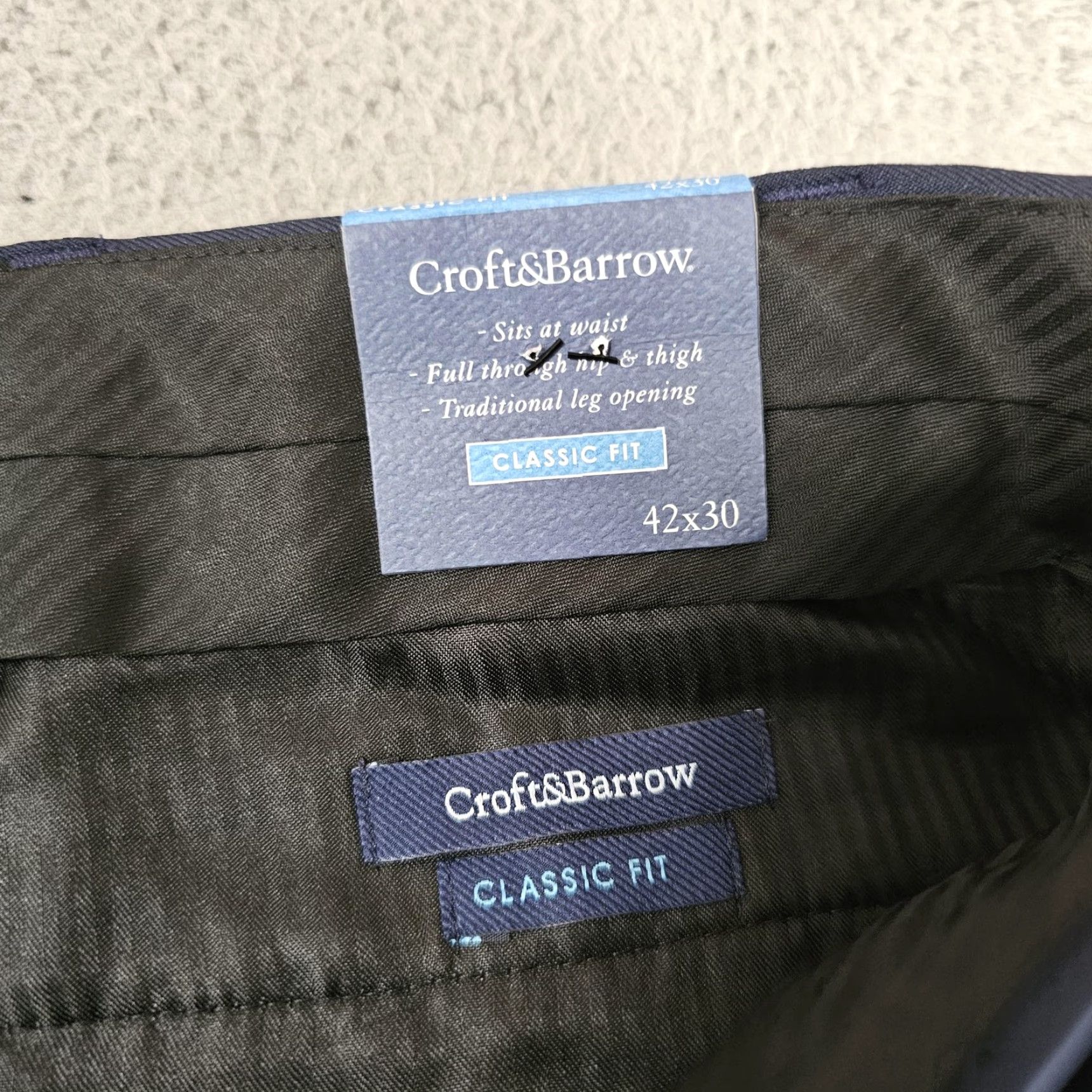 Croft & Barrow Croft & Barrow Dress Pants Mens 42x30 Blue Classic Fit Pleated Polyester Office Size US 42 / EU 58 - 2 Thumbnail