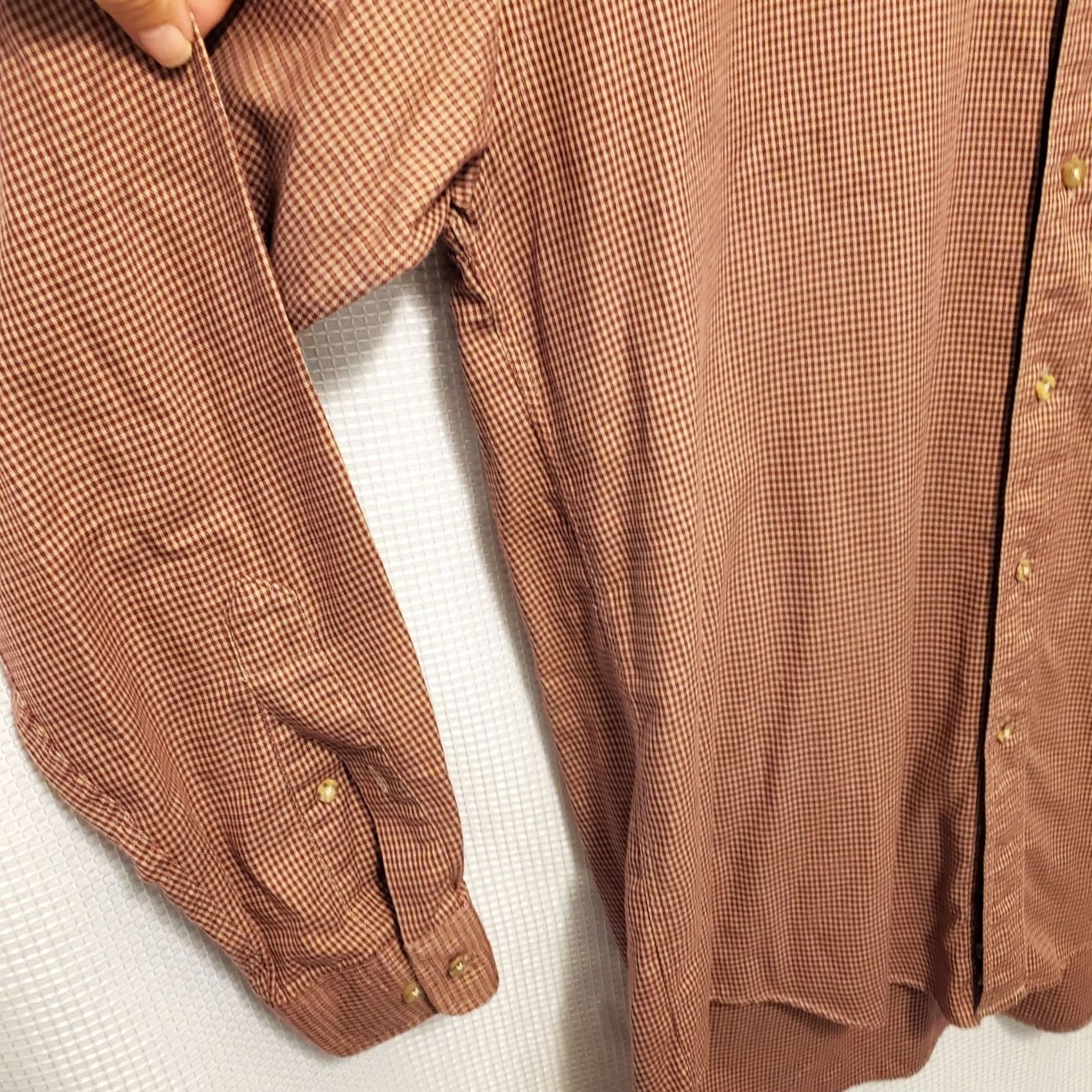 Enro VINTAGE Enro Dress Shirt Mens 15.5 34/35 Pima Pinpoint Oxford Combed Cotton USA Red Size 34R - 5 Thumbnail