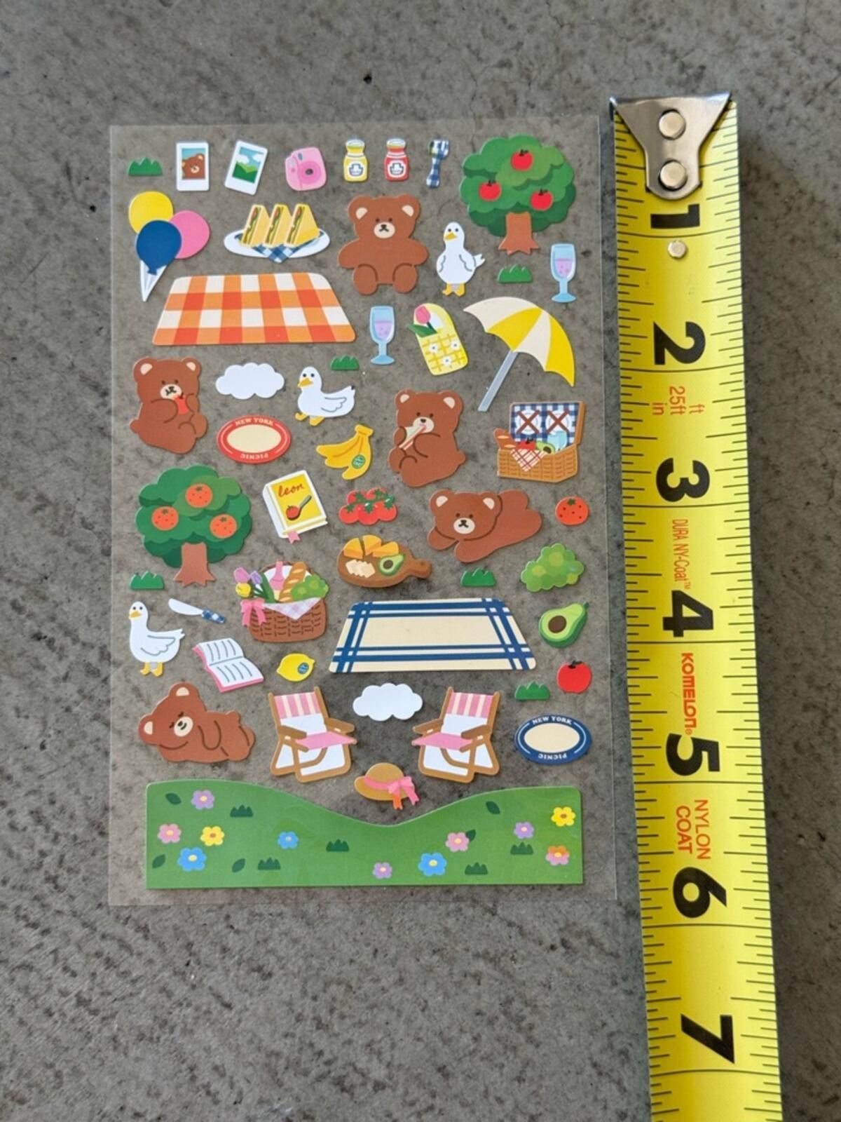 Other Korean Picnic Bear Sticker Sheet / Seoul Kawaii Scrapbook Size ONE SIZE - 4 Thumbnail