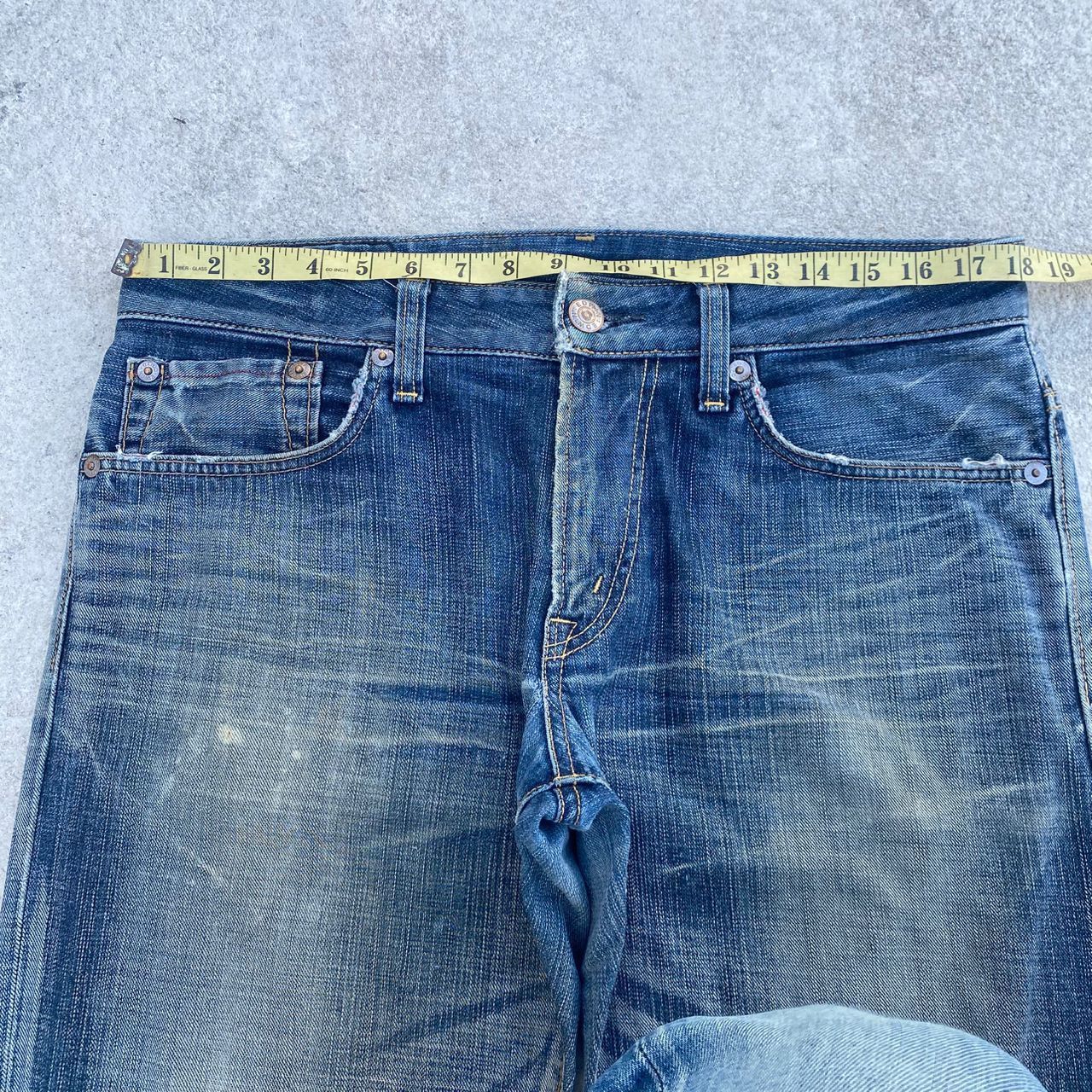 If Six Was Nine Vintage Edwin 503 Blue Trip Egdeline Distressed Denim Size US 36 / EU 52 - 4 Thumbnail