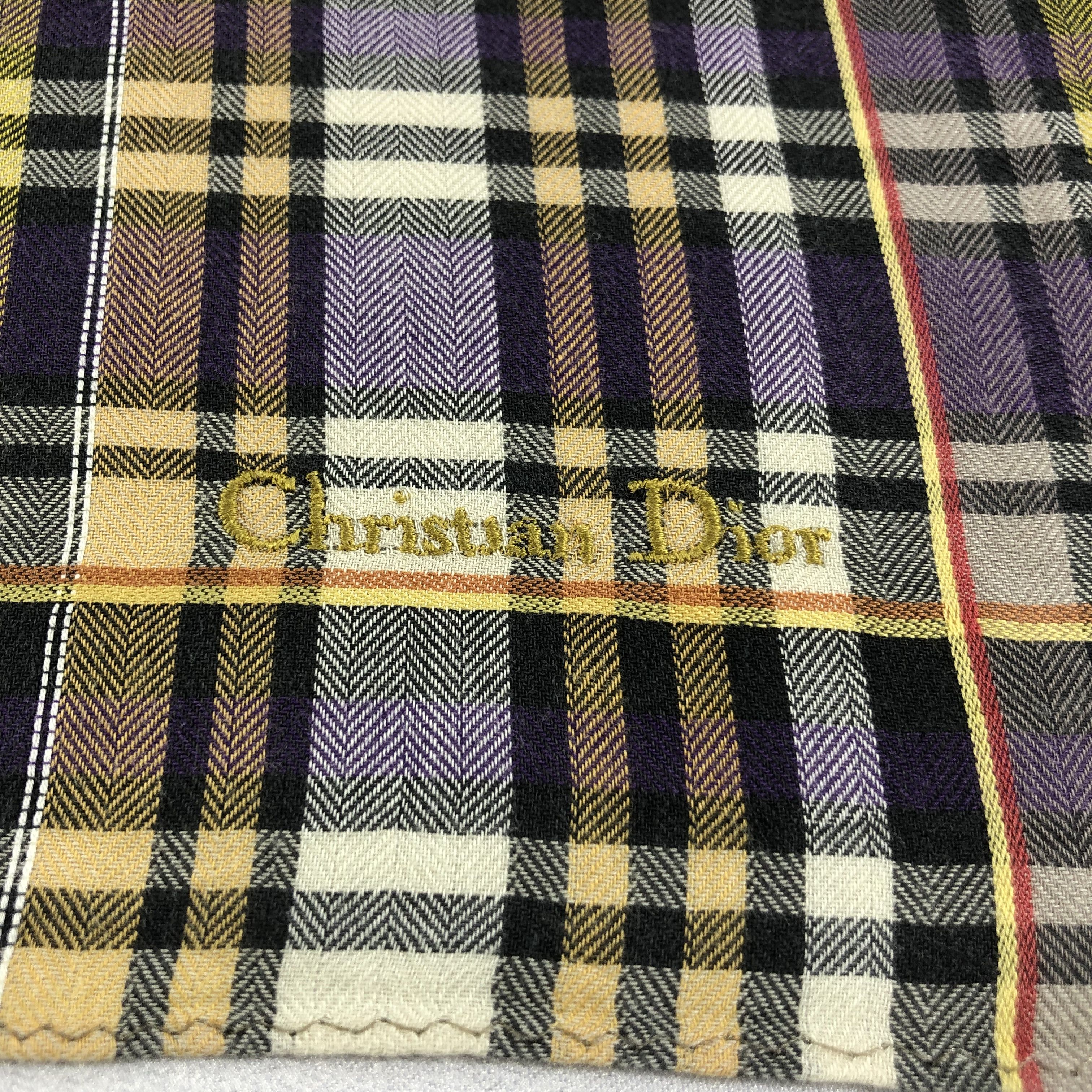 Christian Dior Monsieur Christian Dior Tartan Handkerchief Neckerchief Bandana H1735 Size ONE SIZE - 4 Thumbnail