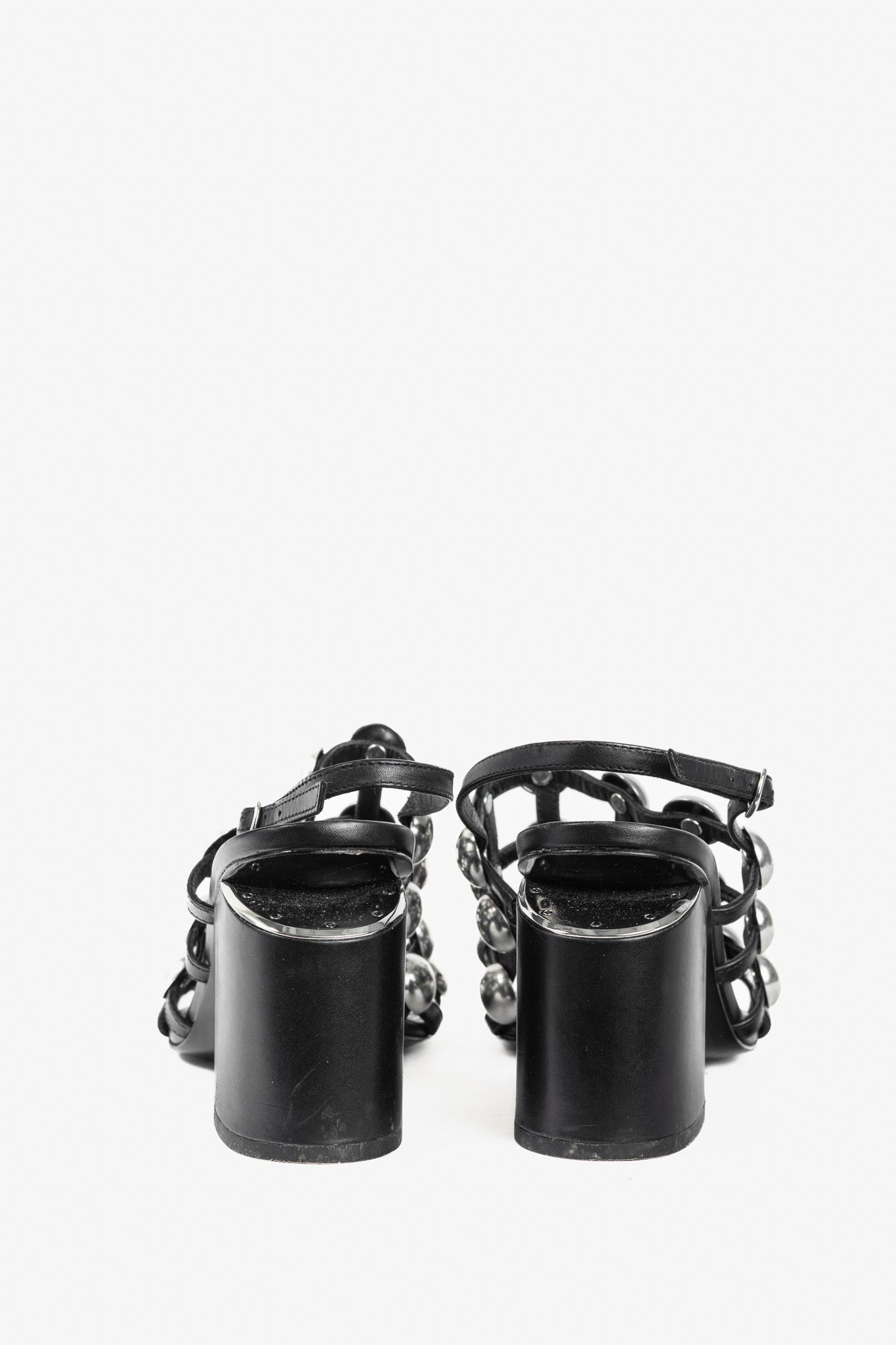 Alexander Wang Alexander Wang Nadia Black Leather Studded-Cage Sandals Size US 6 / IT 36 - 3 Thumbnail