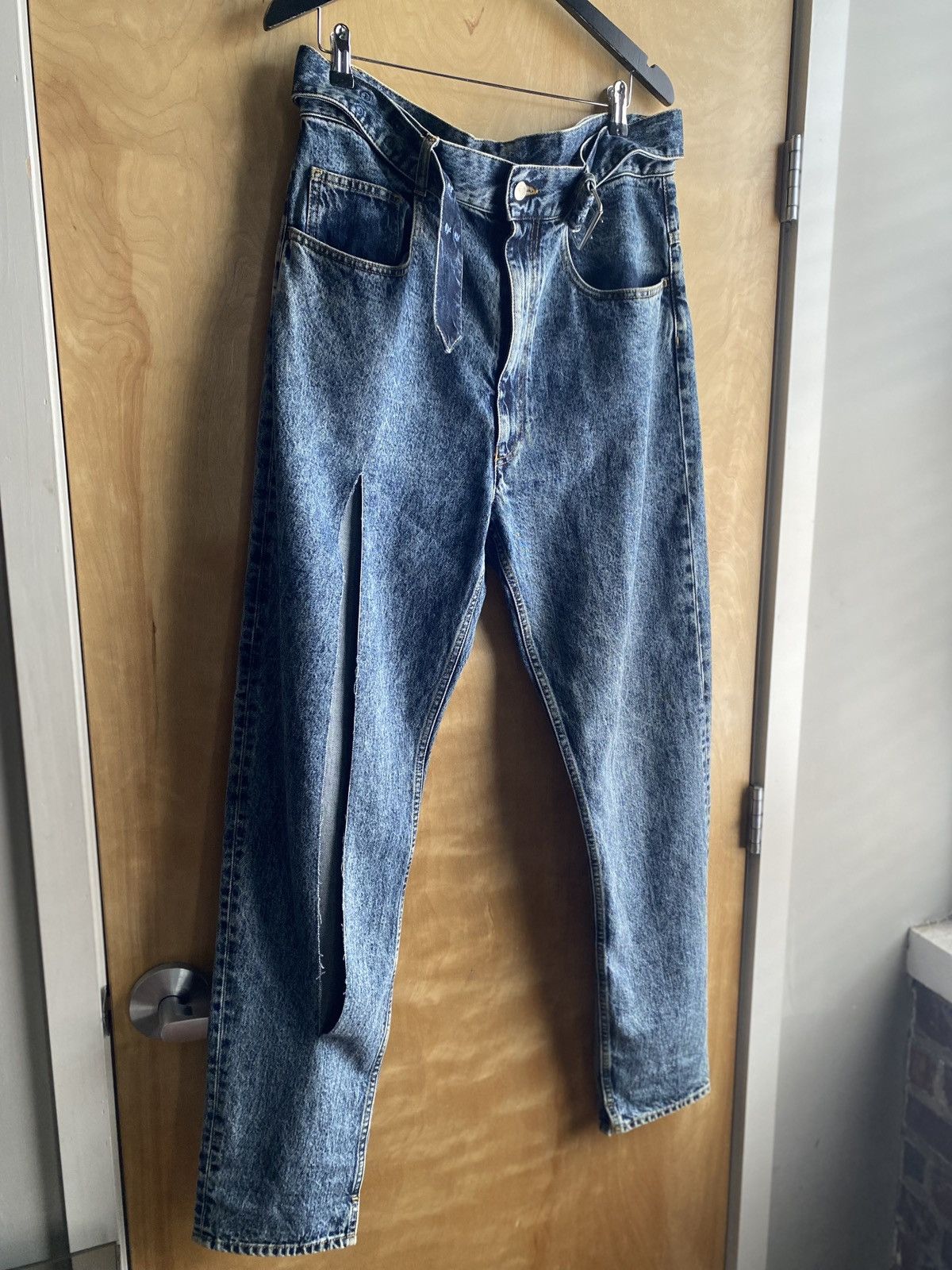 Maison Margiela Galliano for Maison Margiela Slit Belted Denim Jeans Co-ed Size US 34 / EU 50 - 2 Thumbnail