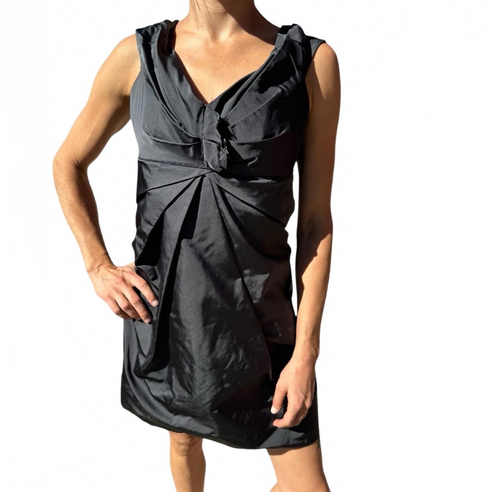 Marc Jacobs Marc Jacobs Sz 4 Black Draped Silk Bubble Hem Dress Size S / US 4 / IT 40 - 3 Thumbnail