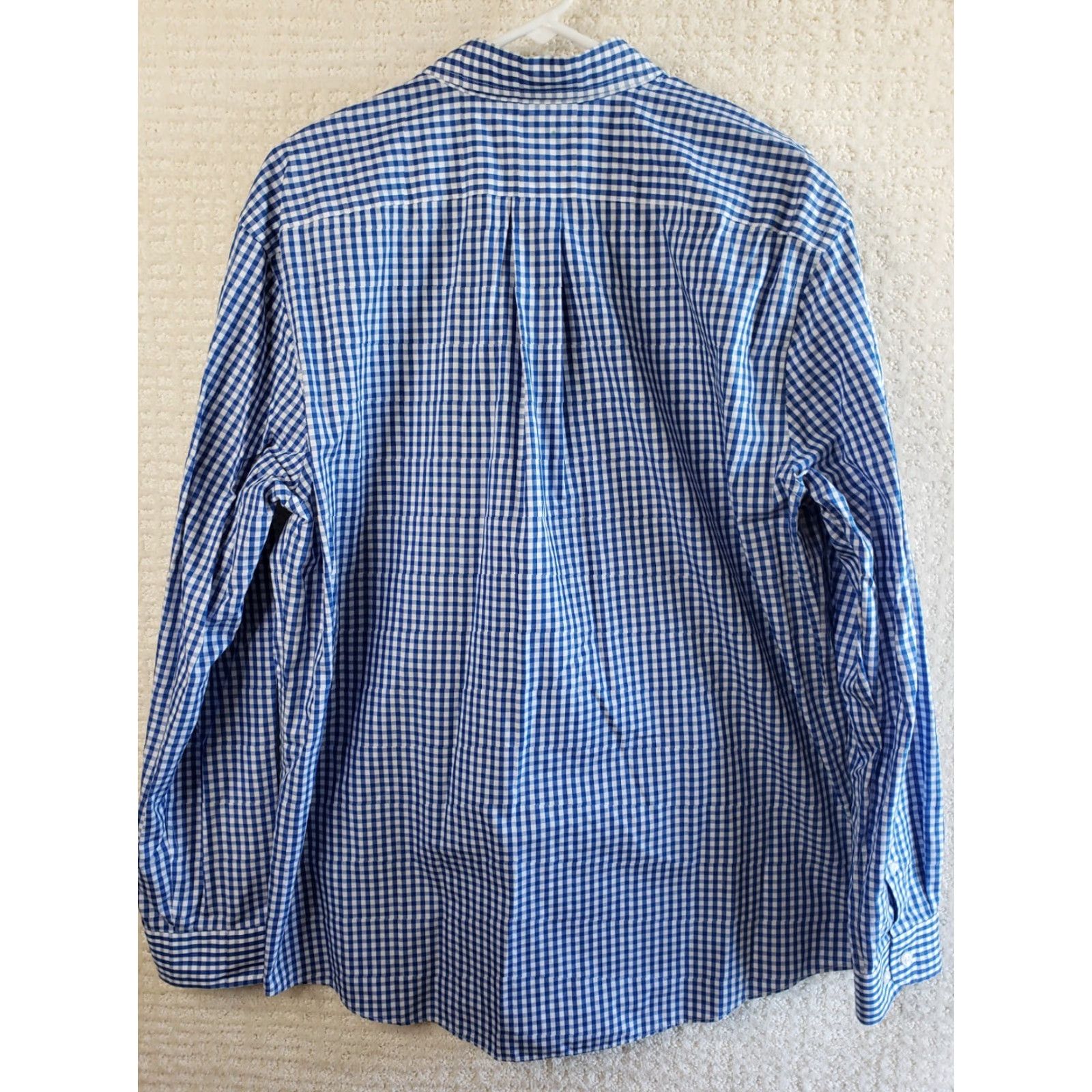 Vintage LL Bean Mens L Reg. Blue White Check Button-Up L. Sleeve Shirt Wrinkle Resistant Size US L / EU 52-54 / 3 - 6 Thumbnail
