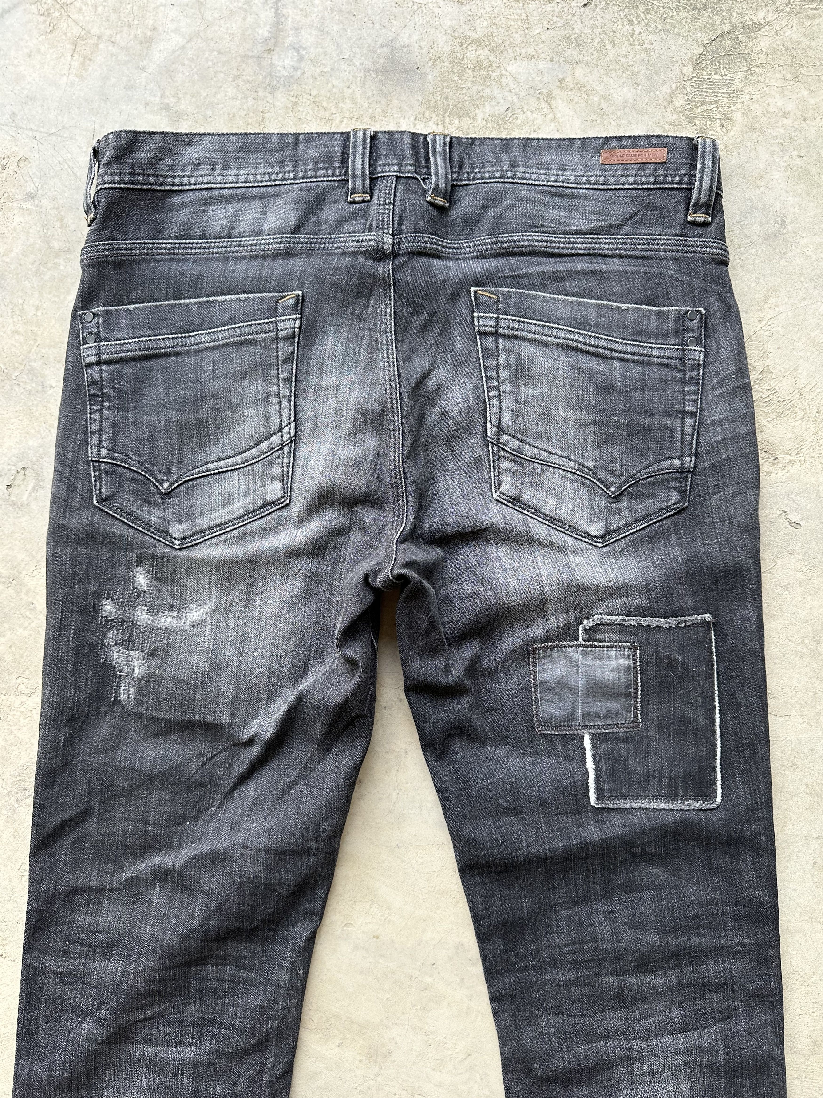 Nicole Club Japanese Brand NCFM Distressed Patchwork Denim Released Hem Size US 35 - 8 Thumbnail