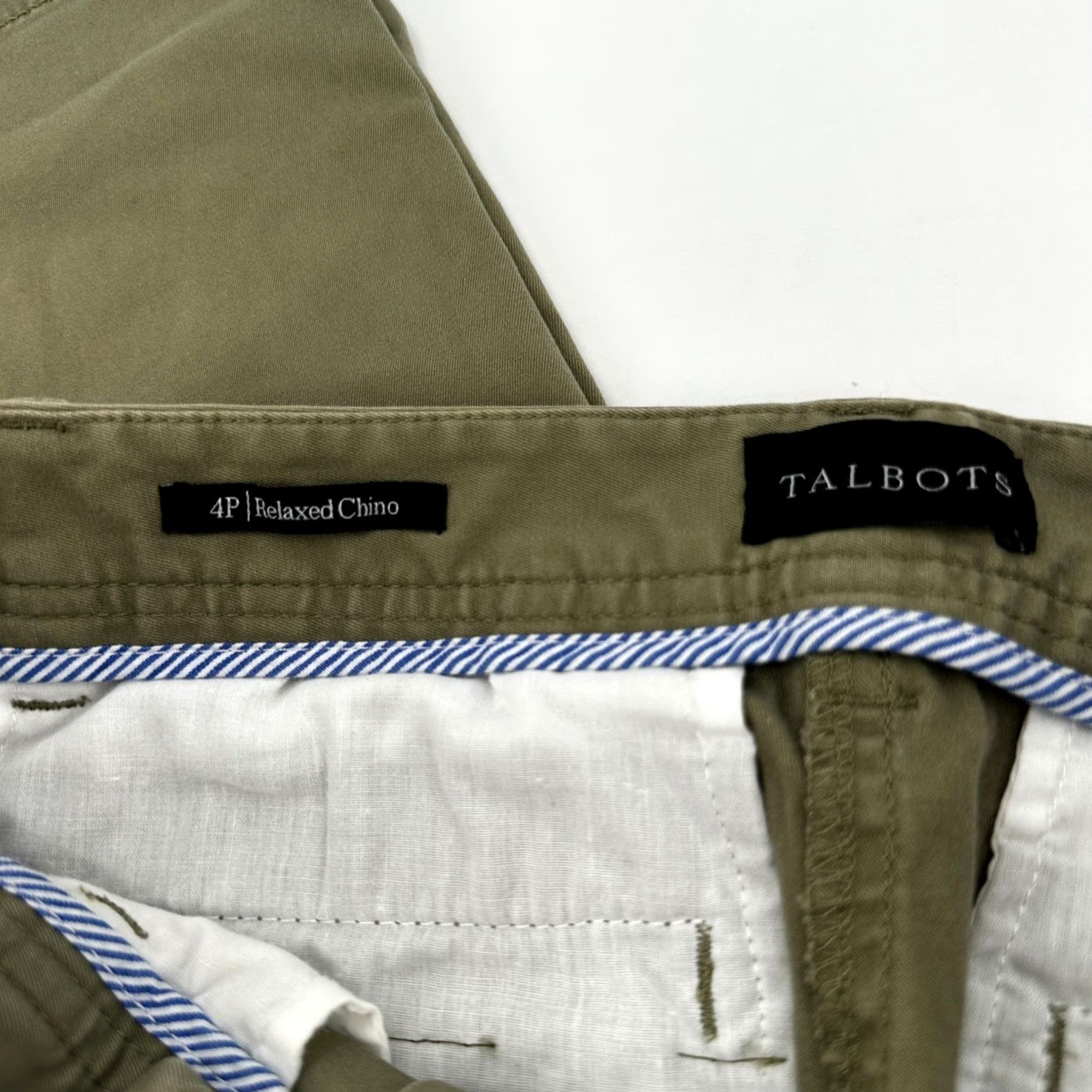 Talbots Talbots Olive Green Relaxed Chino Pants 4 Petite Cotton Stretch Capsule Timeless Chino Pants Petite Womens Pants Green Medium? Size 27" / US 4 / IT 40 - 2 Thumbnail