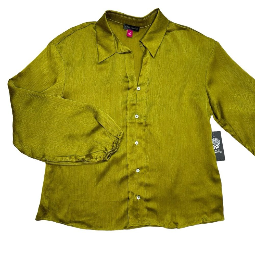 Vince Camuto NWT New Vince Camuto Lime Green Long Sleeve Blouse Size L Size L / US 10 / IT 46 - 5 Thumbnail