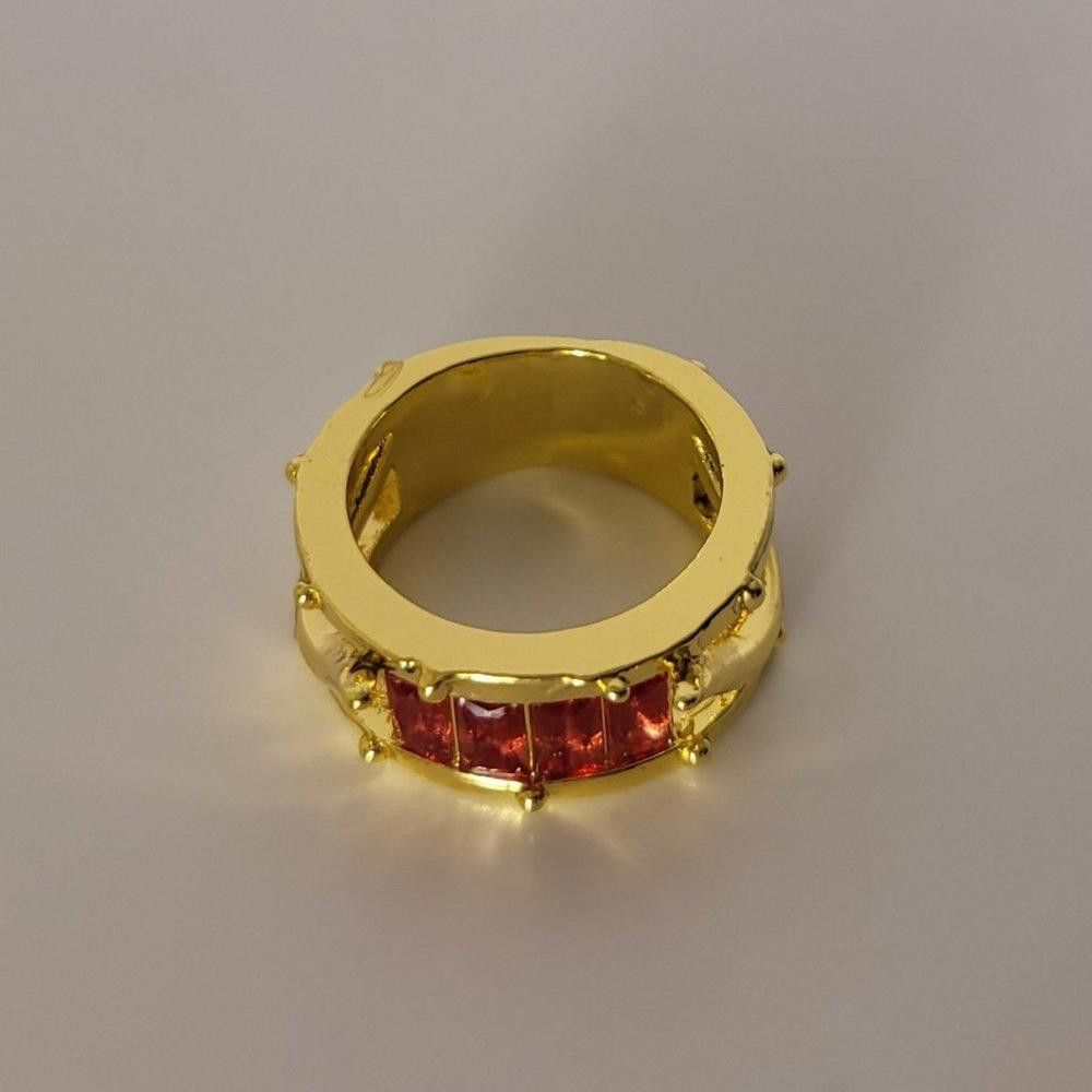 Designer Modern 2.0 Carat Ruby Red Gold Channel Cluster Ring - Size 7 Size ONE SIZE - 4 Thumbnail