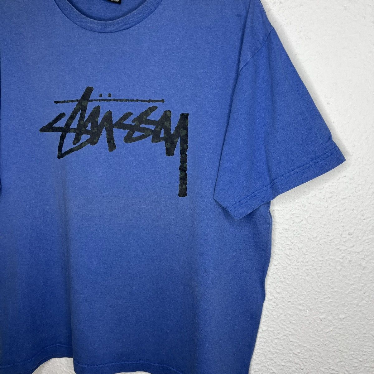 Stussy Vintage Stussy Tshirt Tee Blue Spellout Big Logo 90s Y2K Size US L / EU 52-54 / 3 - 3 Thumbnail