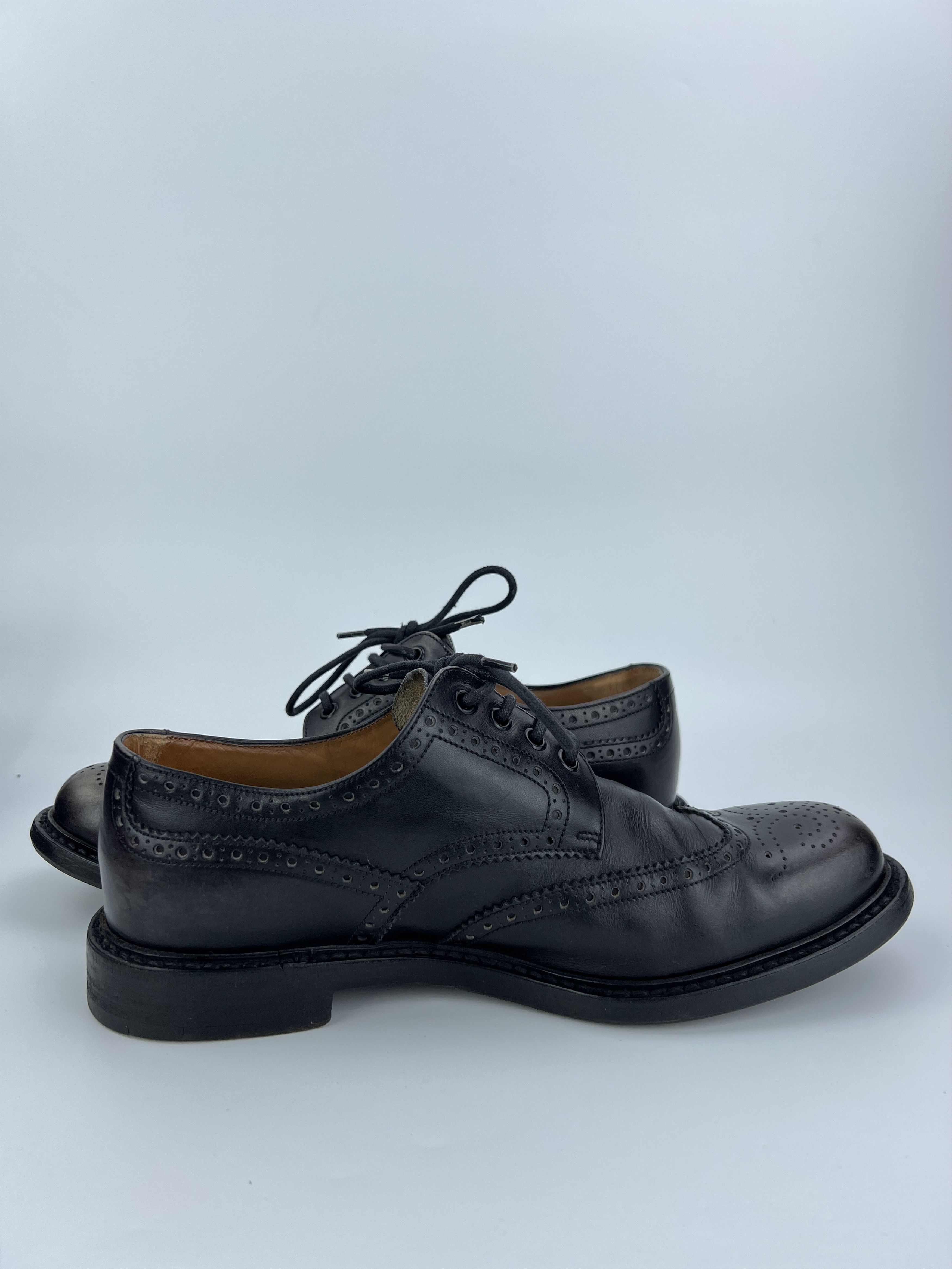 Prada Rare Prada Black Leather Shinny Brogue Classic Shoes Box Size US 9.5 / EU 42-43 - 6 Thumbnail
