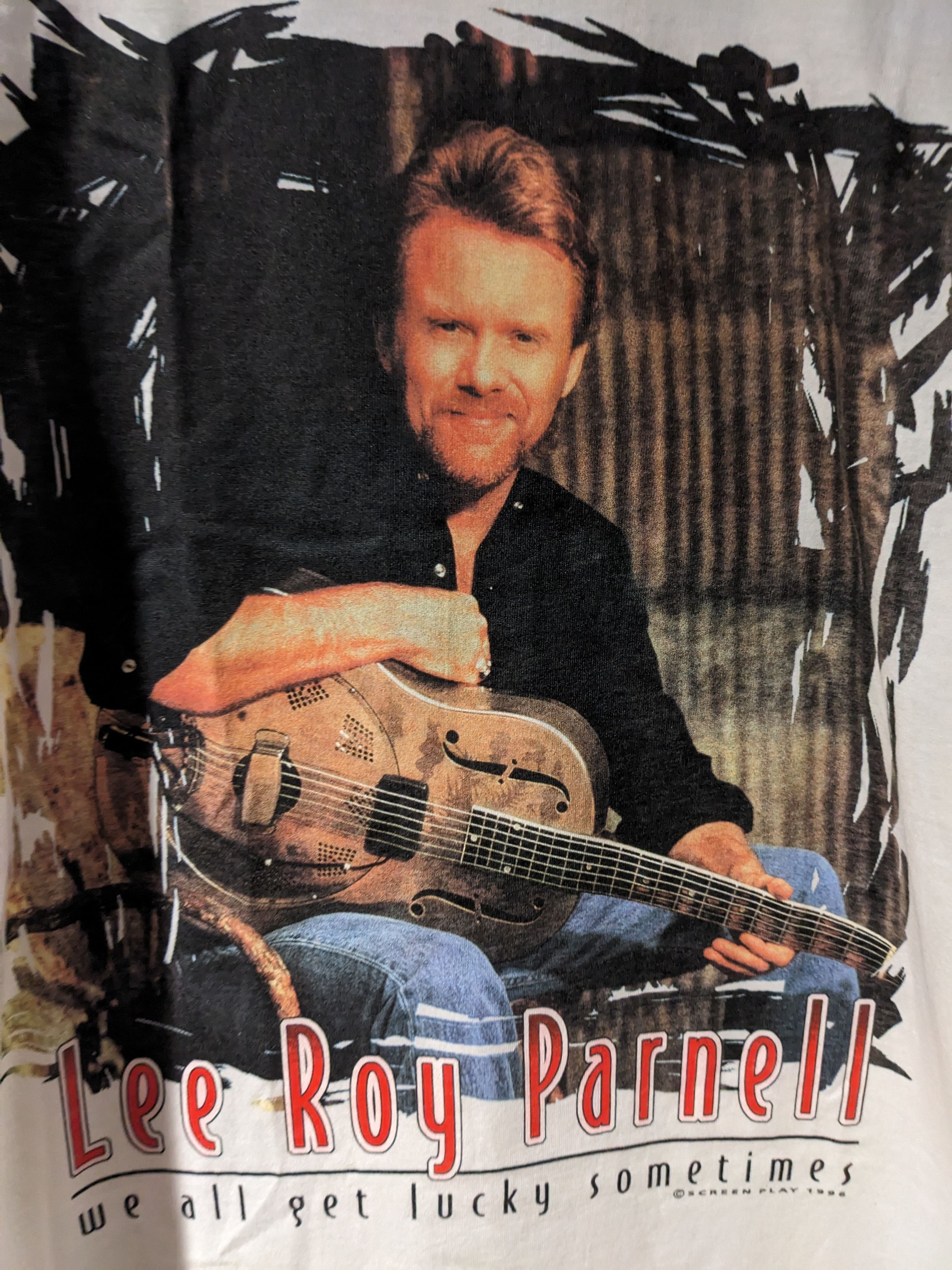 Band Tees × Vintage Vintage 1996 Lee Roy Parnell We All Get Lucky T-Shirt Size US XL / EU 56 / 4 - 2 Thumbnail