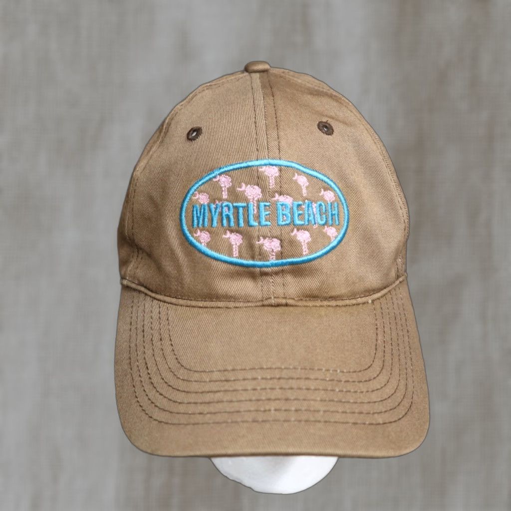 Vintage Myrtle Beach Baseball Cap Hat Tan Adjustable Adult - Myrtle Beach Cap, Hat, Tan, Adjustable, Adults, Baseball Cap, Ocean, Nautical, South Carolina Size ONE SIZE - 1 Thumbnail