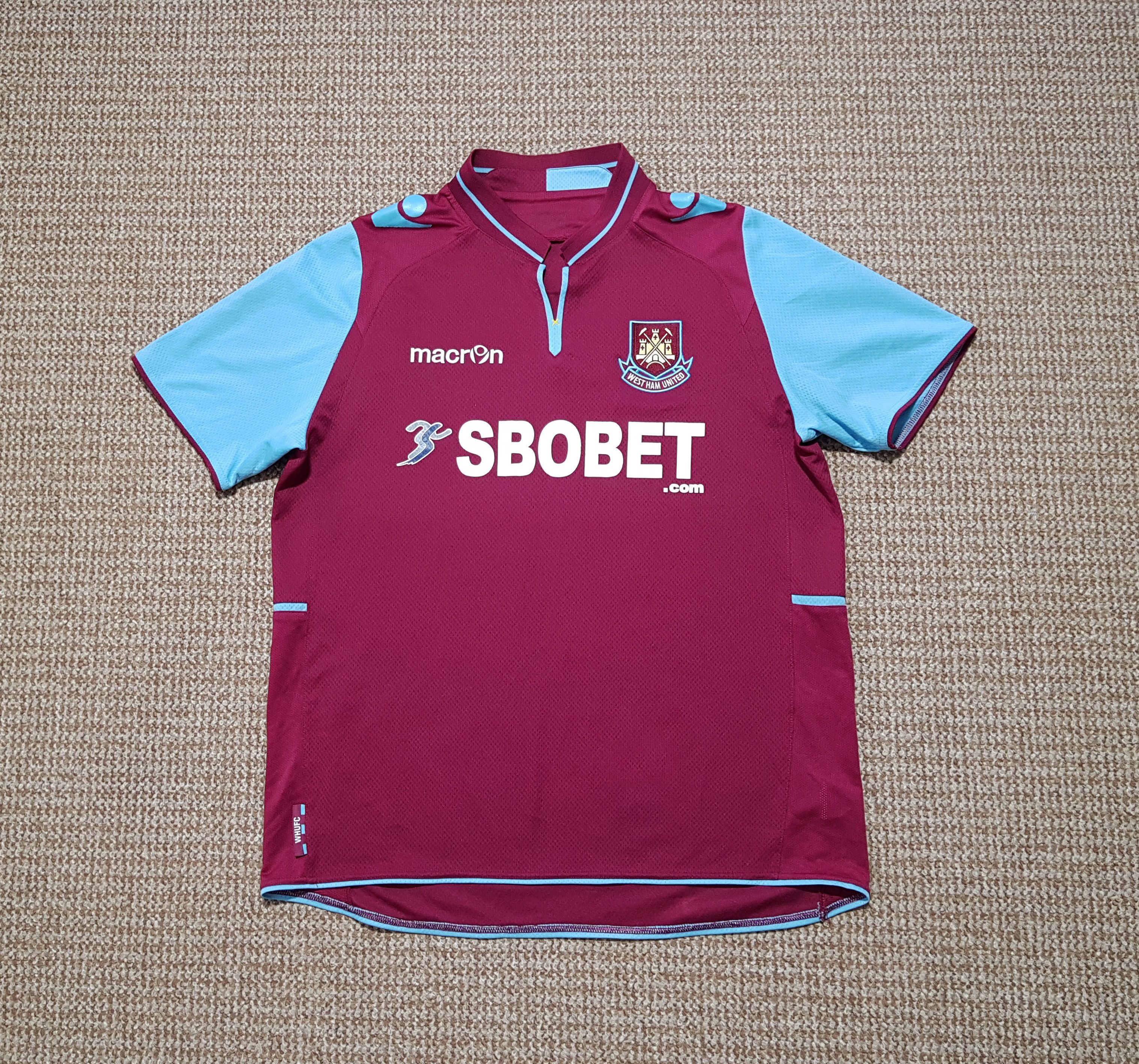 Macron Macron West Ham United 2012/13 Home Soccer Jersey Shirt sz L Size US L / EU 52-54 / 3 - 1 Thumbnail