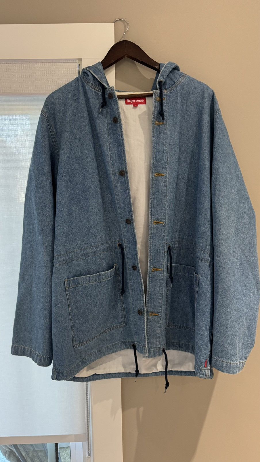 Supreme Supreme Denim Parka Jacket Coat ss14 classic logo rare Size US XL / EU 56 / 4 - 20 Thumbnail