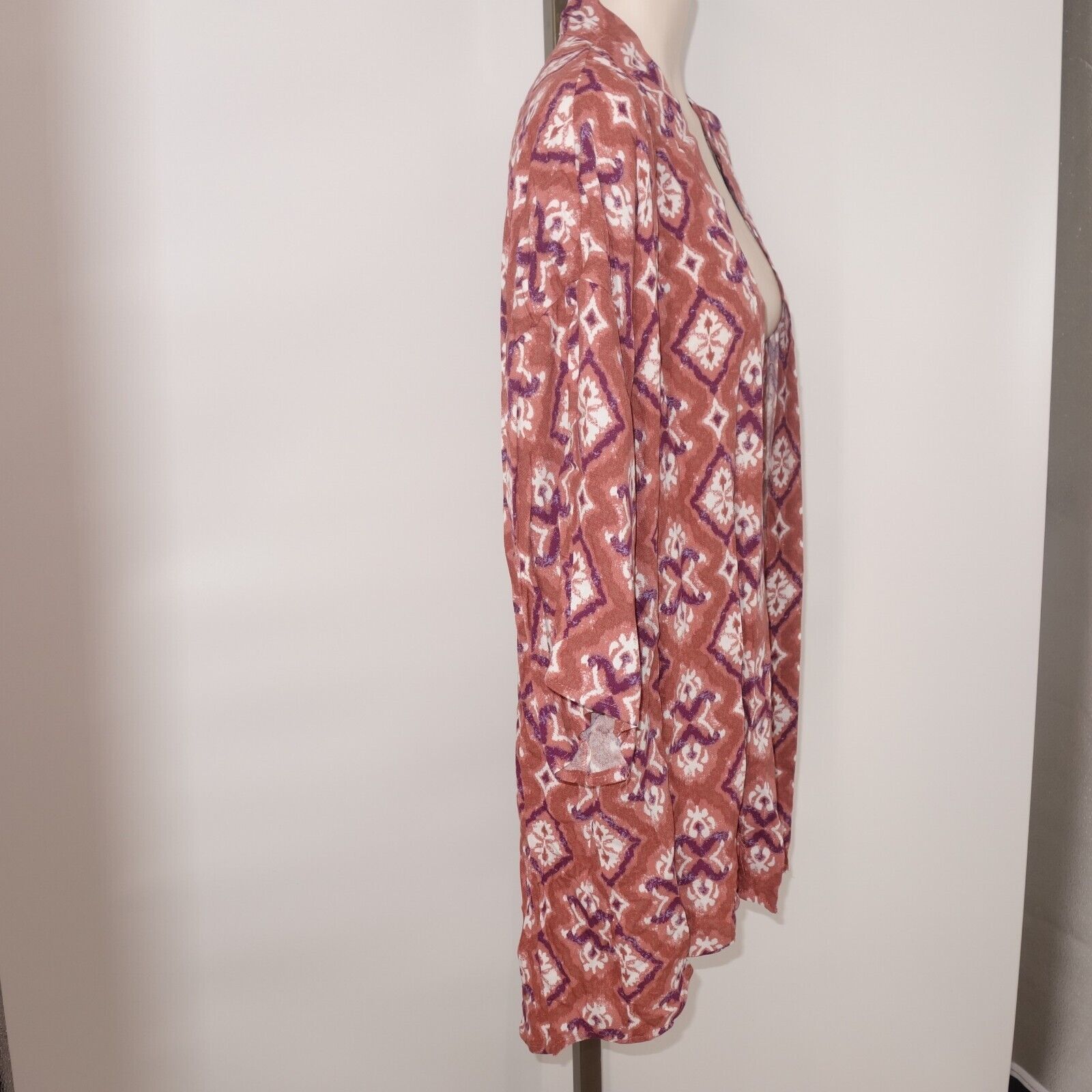 Other NEW Knox Rose Cognac Paisley Duster Cardigan Kimono Pink Size L / US 10 / IT 46 - 8 Thumbnail