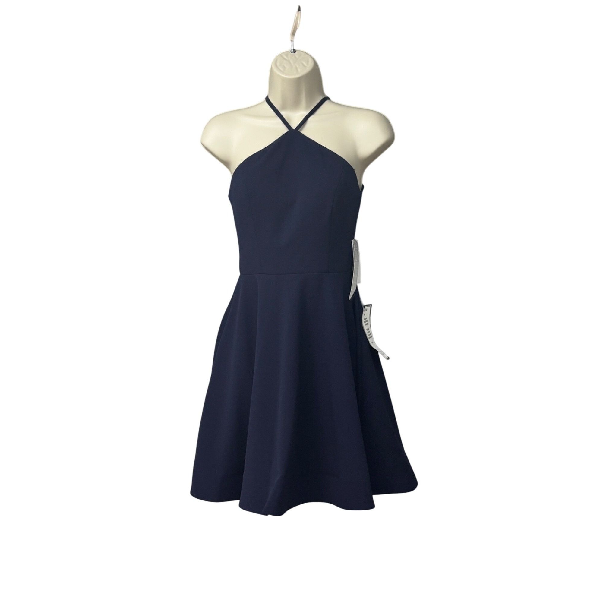 Other Sequin Hearts Juniors' Sequined Lace-Back Scuba Dress, Navy, Size ONE SIZE - 11 Thumbnail