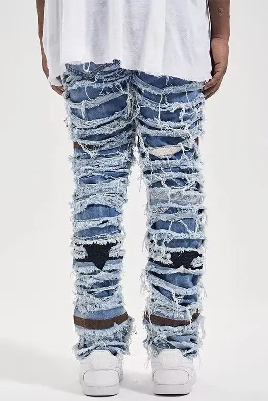 VIBE Street fringed raw edge washed straight jeans Size US 32 / EU 48 - 7 Thumbnail