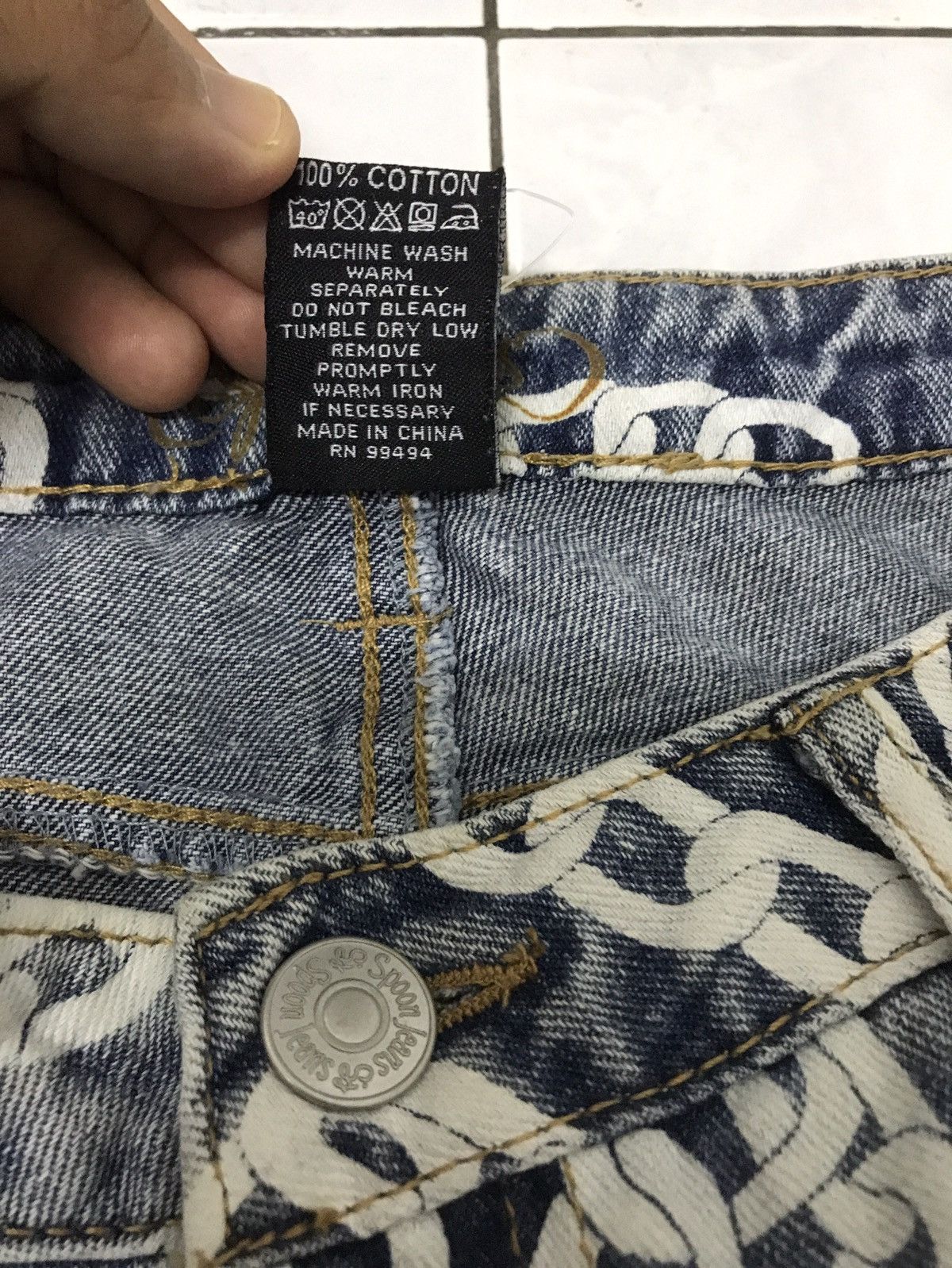 Japanese Brand spoon jeans distress chain ovp design Size US 30 / EU 46 - 4 Thumbnail