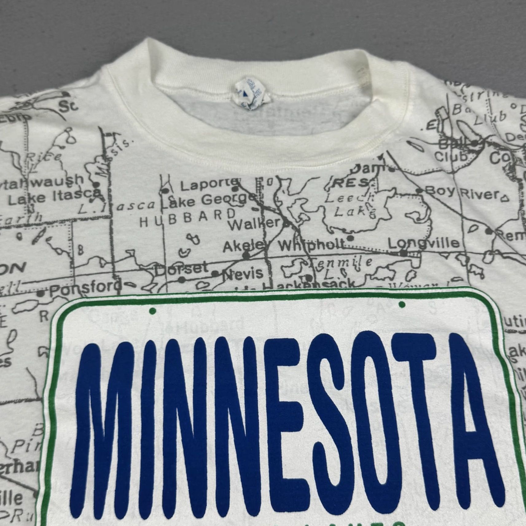 Sunray Sportswear VINTAGE Minnesota Shirt Mens Large White State Map All Over Print Sun Sportswear 90s Size US L / EU 52-54 / 3 - 4 Thumbnail
