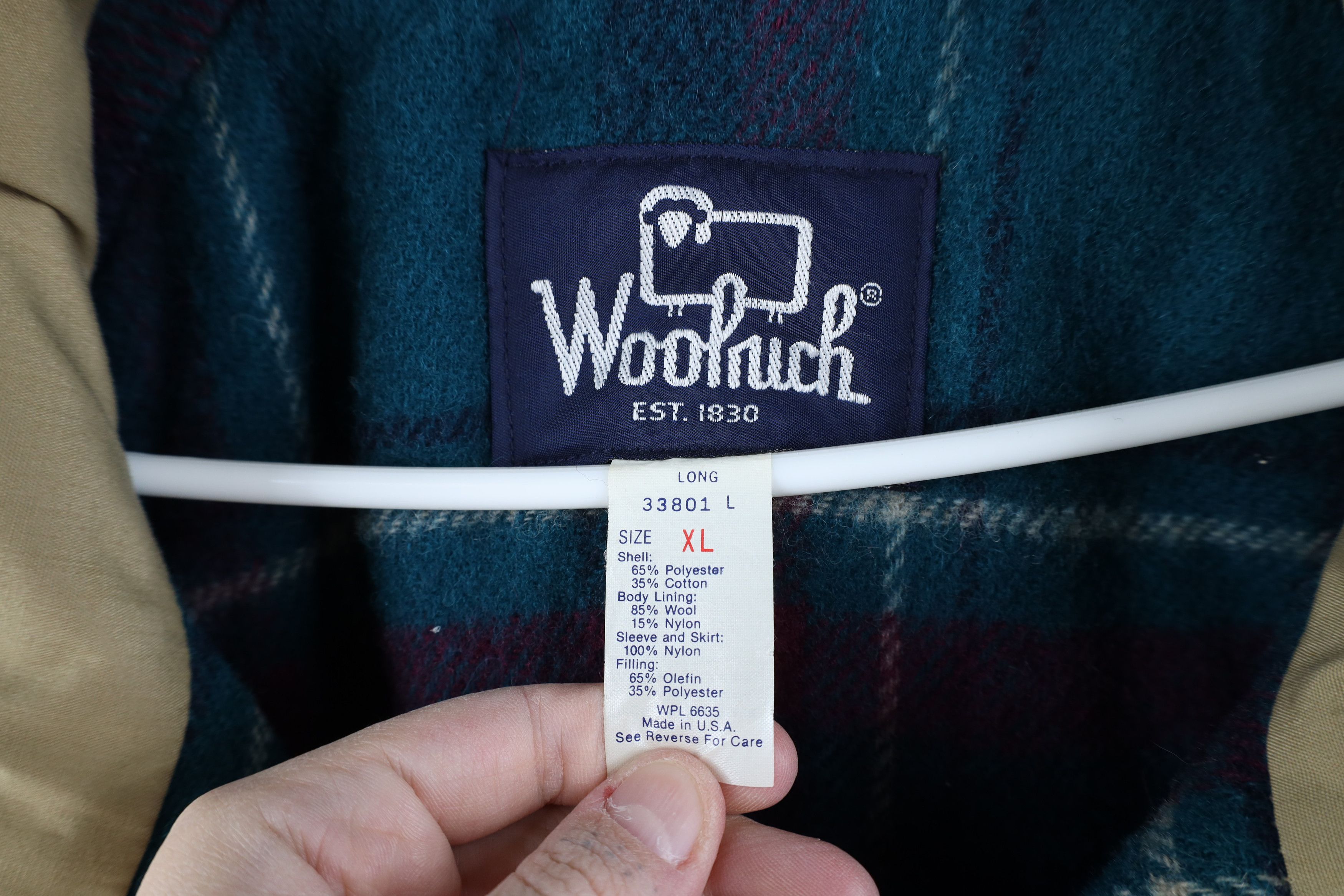 Vintage × Woolrich Woolen Mills Vintage 90s Woolrich Lined Full Zip Parka Jacket Beige USA Size US XL / EU 56 / 4 - 9 Thumbnail