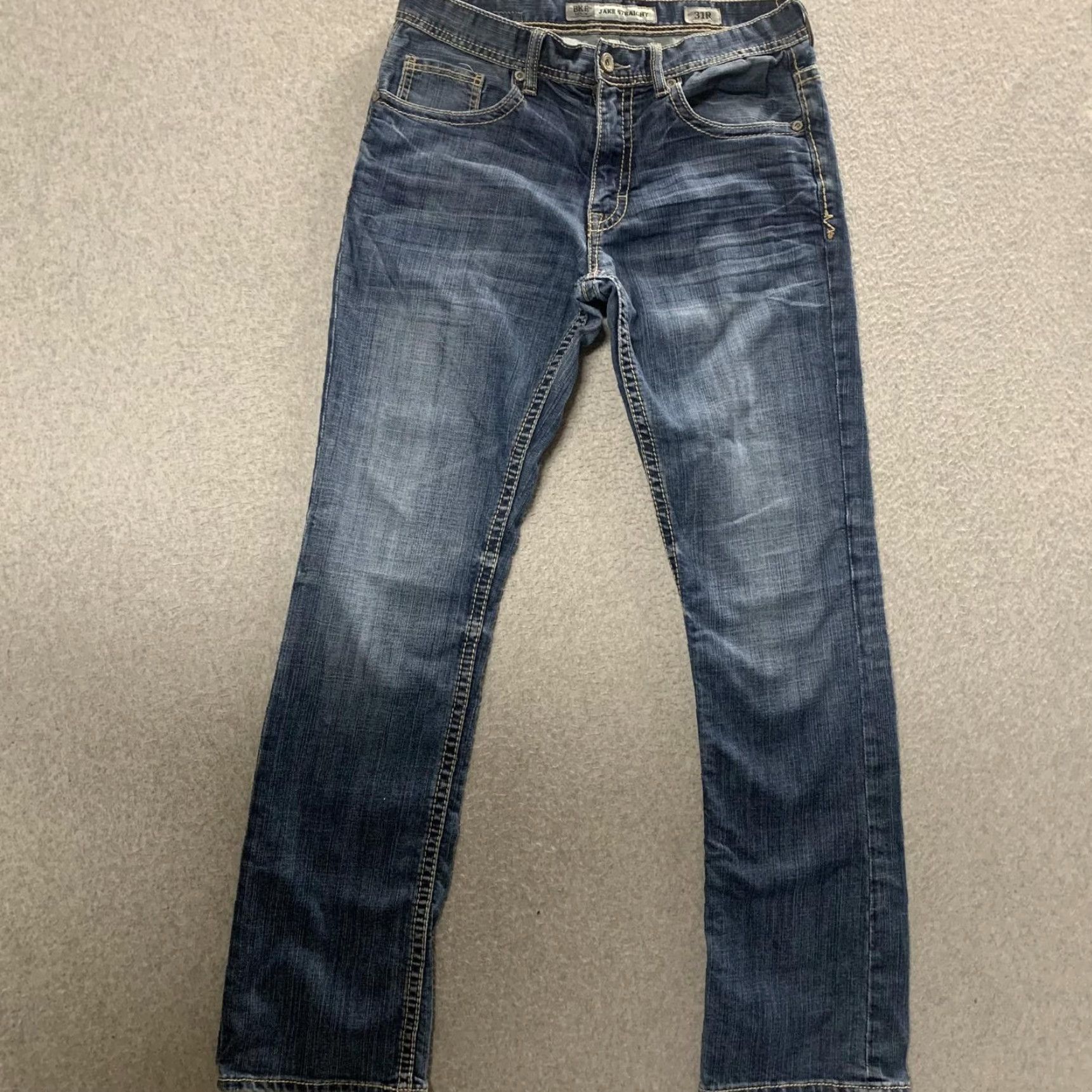 BKE BKE Denim Jeans Blue 31R Regular Jake Straight Leg Ankle Length Mens Size US 31 - 2 Thumbnail