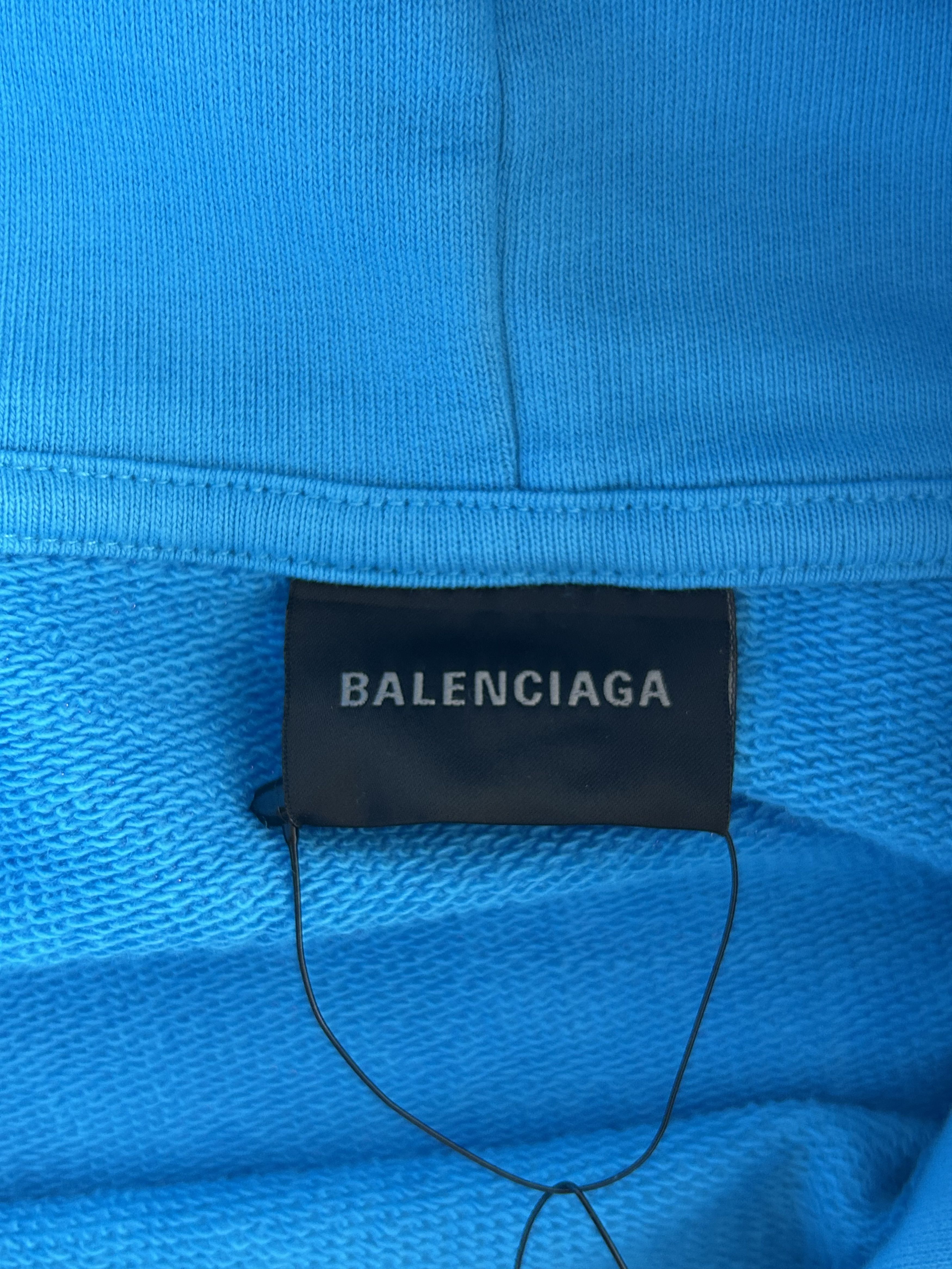 Balenciaga Balenciaga Blue & White Campaign Logo Hoodie Size US XXL / EU 58 / 5 - 3 Thumbnail