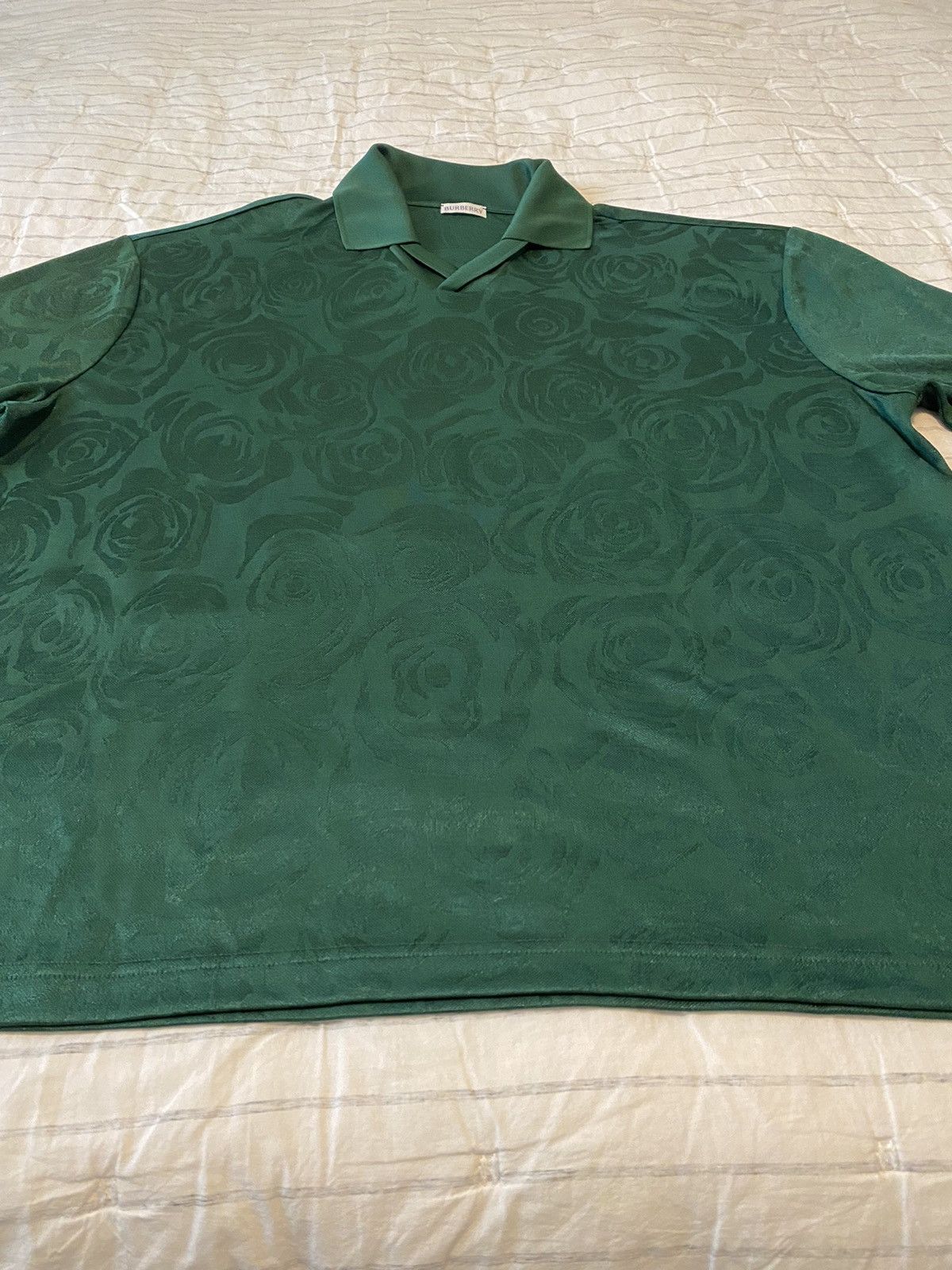 Burberry Burberry Tonal Rose Jacquard Polo Shirt XL Size US XL / EU 56 / 4 - 5 Thumbnail