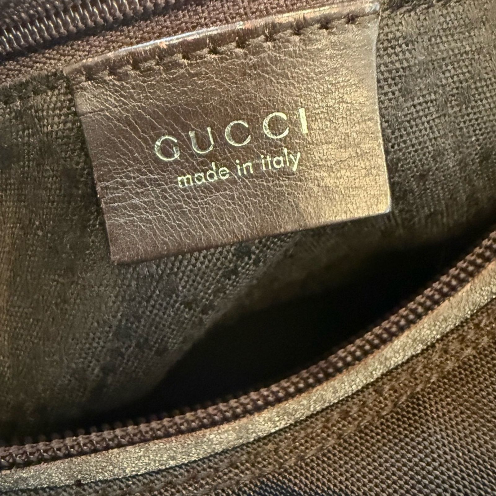 Gucci Gucci Vintage Chocolate Canvas & Leather Bag 00119558444 Size ONE SIZE - 4 Thumbnail