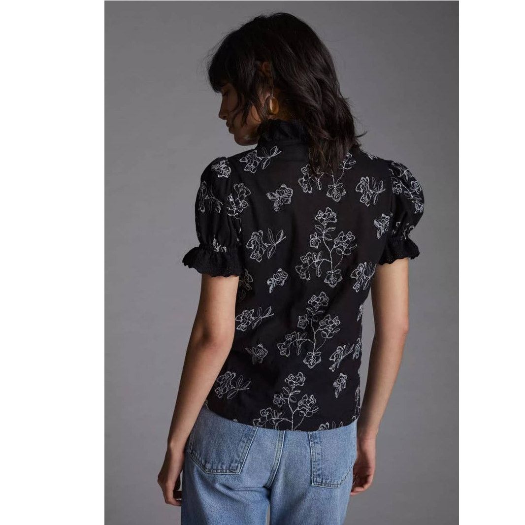 Anthropologie New Anthropologie ESPECIA Embroidered Ruffled Blouse $190 Size S / US 4 / IT 40 - 3 Thumbnail