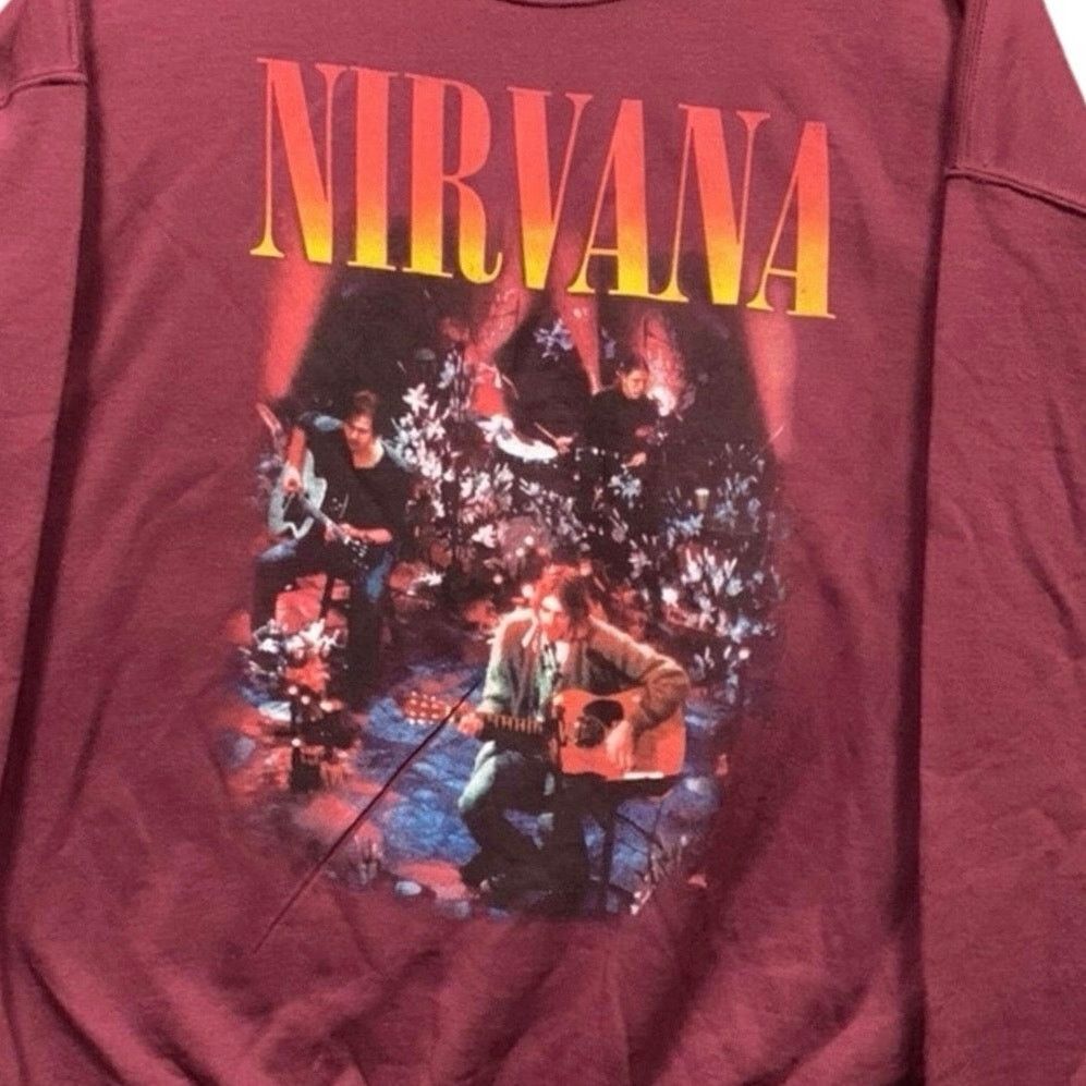 Nirvana NIRVANA Unplugged Red Mineral Wash Fleece Sweatshirt Size 5X Size 4XL / US 24-26 - 11 Thumbnail
