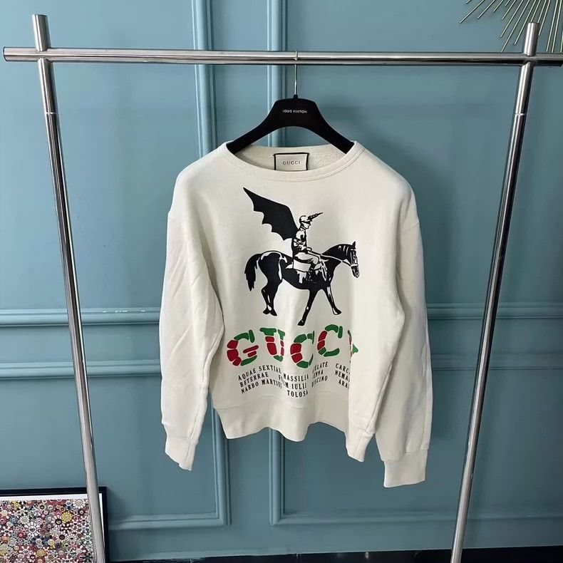 Gucci Logo Sweatshirt in Cream Color