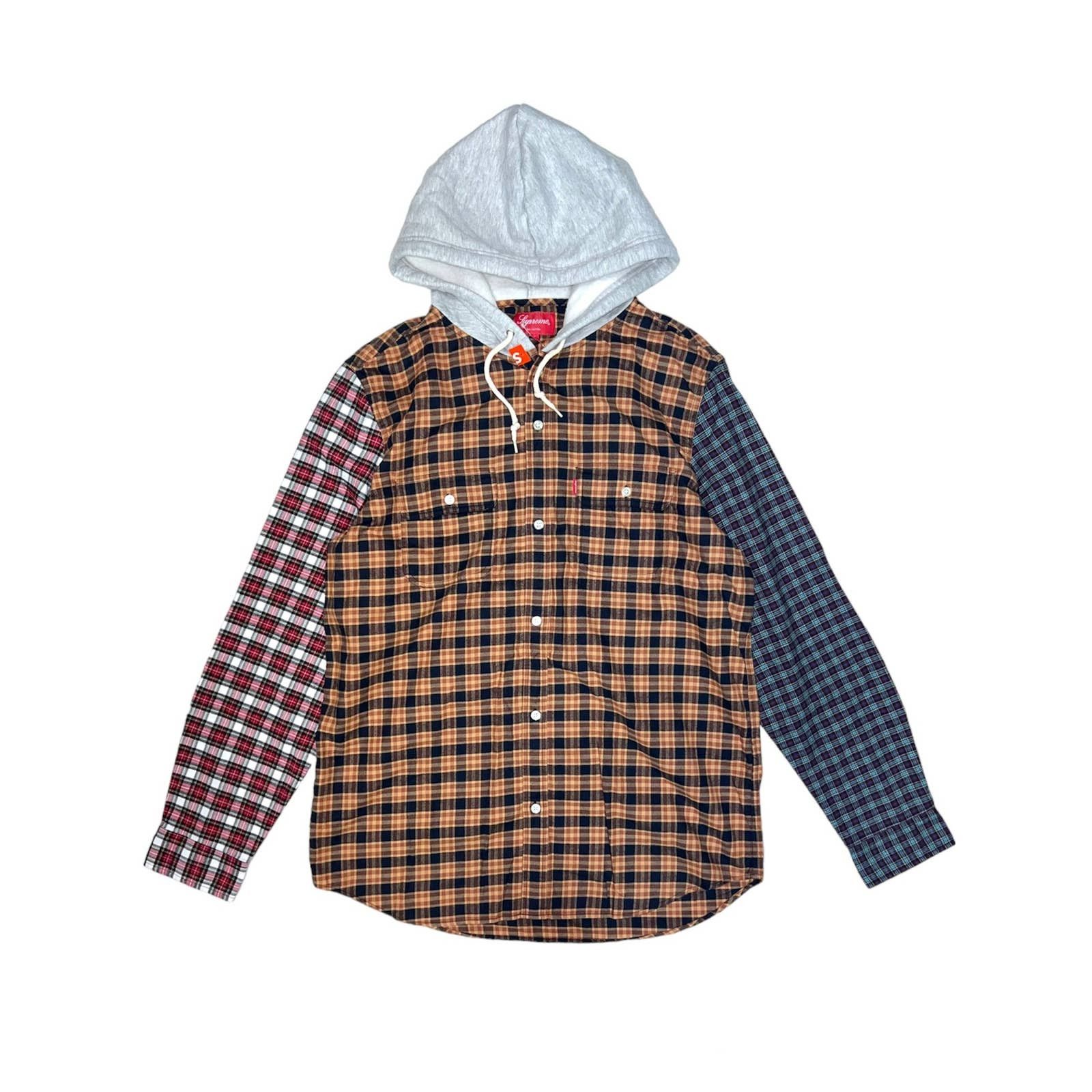 Image of Supreme Fw14 Hooded Multi Plaid Flannel, Men's (Size XL)