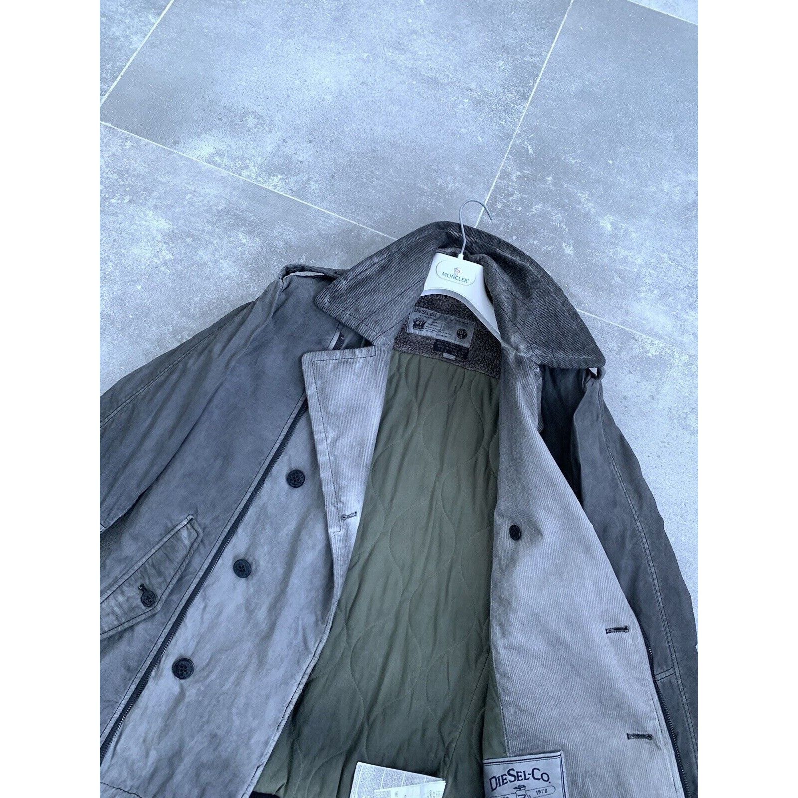 Diesel Mens DIESEL Garment DYED Pea Coat Corduroy Jacket L EU 50 52 Size US L / EU 52-54 / 3 - 7 Thumbnail