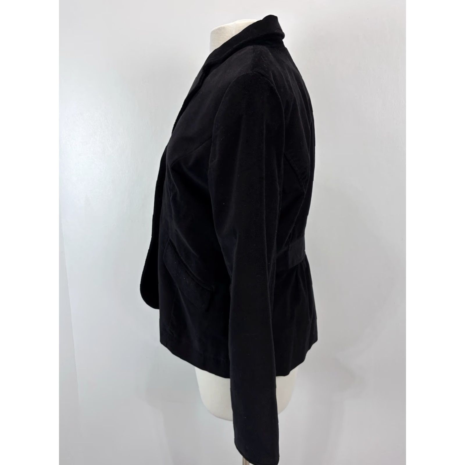 Vintage L.L. Bean Velvet Blazer Jacket Women's Regular Size 12 Black Lined Business Classic Size XL / US 12-14 / IT 48-50 - 2 Thumbnail