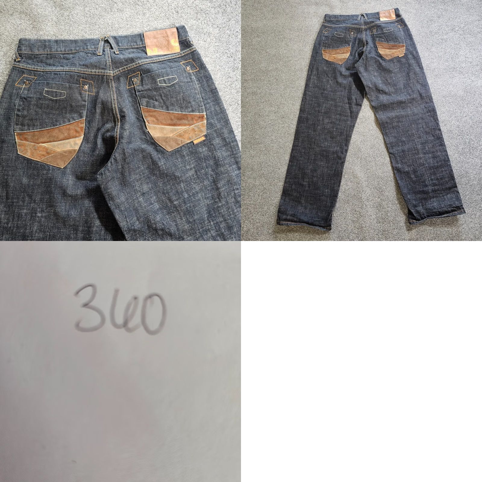 Rocawear VINTAGE Rocawear Jeans Mens 36x34 Blue Baggy Straight Hip Hop Street Wear 5-Pocket Design Mens Jeans Size US 36 / EU 52 - 9 Thumbnail