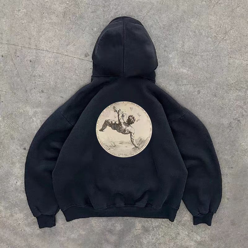 Designer × Japanese Brand American street retro printed cotton hoodie Size US L / EU 52-54 / 3 - 1 Thumbnail