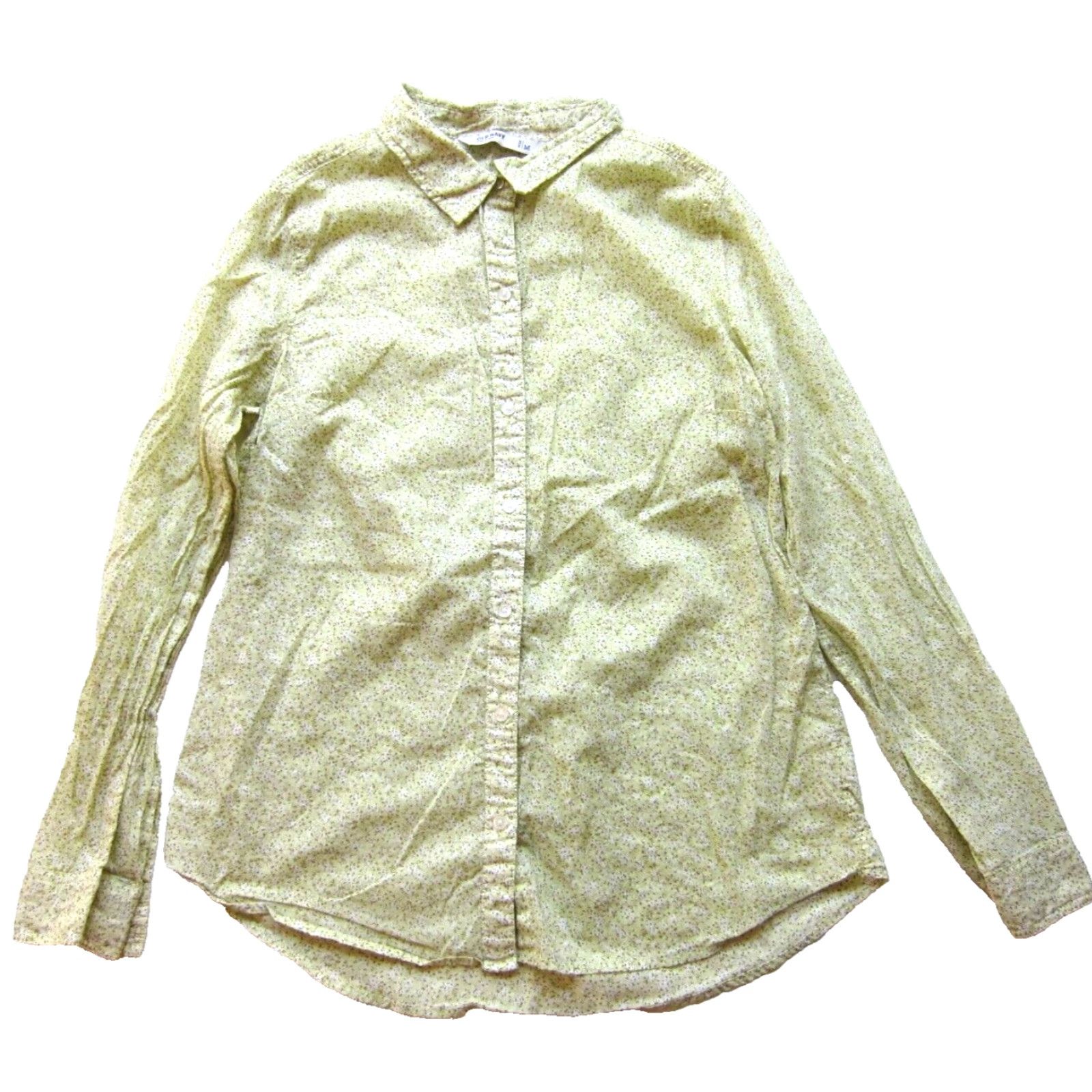 Old Navy Old Navy Cotton Lightweight Yellow Floral Collar Button Up Long Sleeve Blouse M Size M / US 6-8 / IT 42-44 - 2 Thumbnail