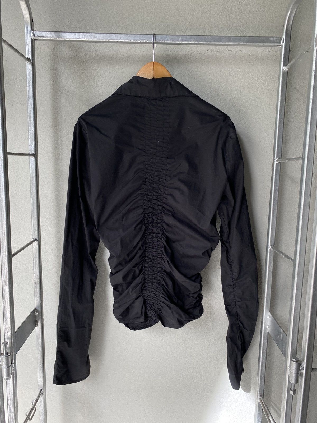Designer × Japanese Brand Y2K Mayentl Black Ruched Long-Sleeve Blouse Size M / US 6-8 / IT 42-44 - 13 Thumbnail