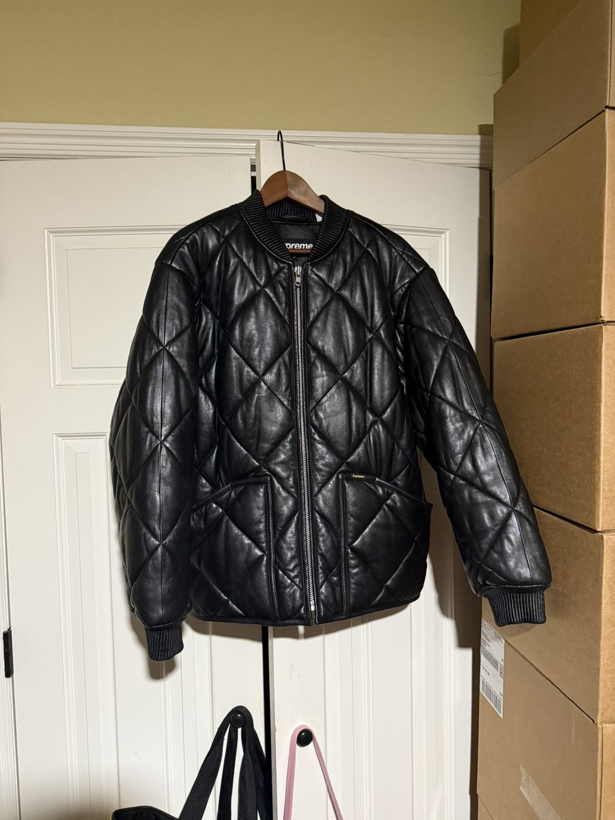 Supreme Supreme Black Quilted Lamb Leather Jacket Size US M / EU 48-50 / 2 - 1 Thumbnail