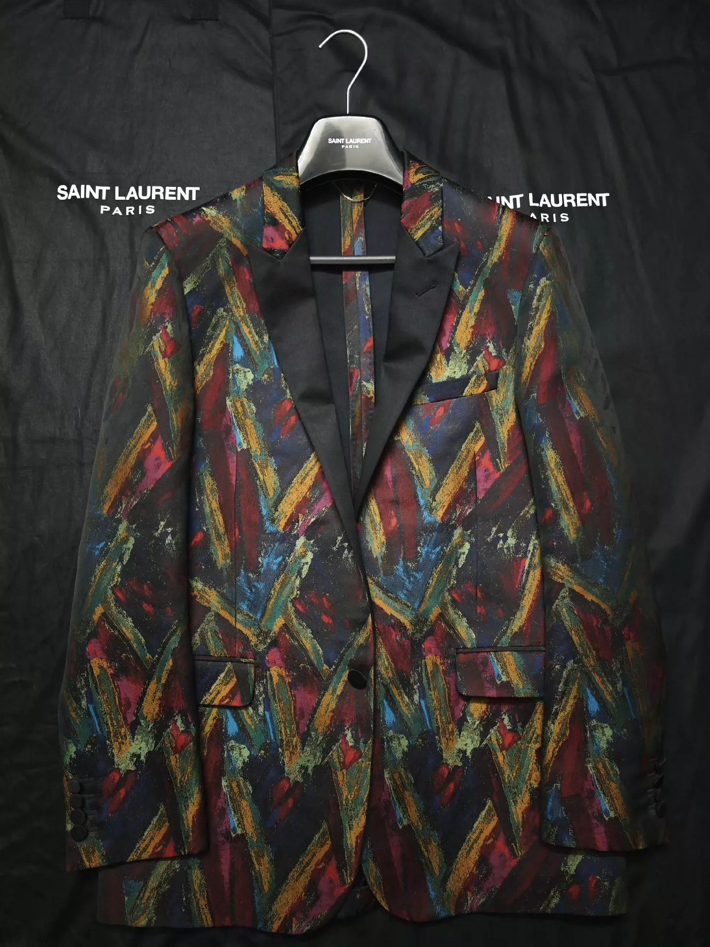 Saint Laurent Paris Saint Laurent Paris Oil painting suit jacket Size US M / EU 48-50 / 2 - 1 Thumbnail