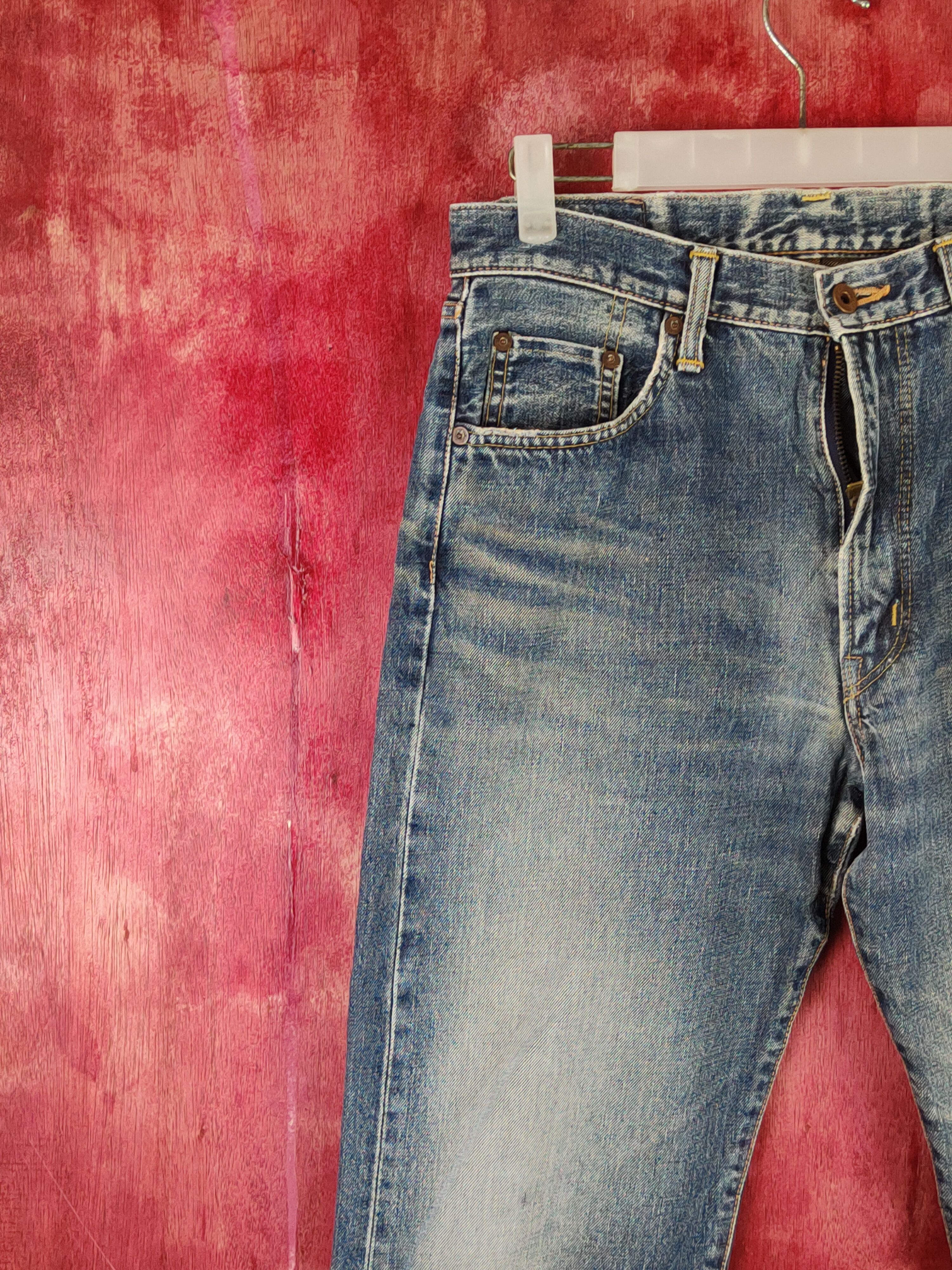Edwin Edwin Dark Blue Faded distressed ripped jeans Denim #S1607 Size US 31 - 3 Thumbnail
