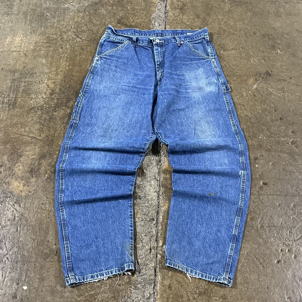 Carhartt × Vintage × Wrangler Crazy Y2K Carhartt Style Carpenter Jeans Workwear Skater Size US 34 / EU 50 - 2 Thumbnail