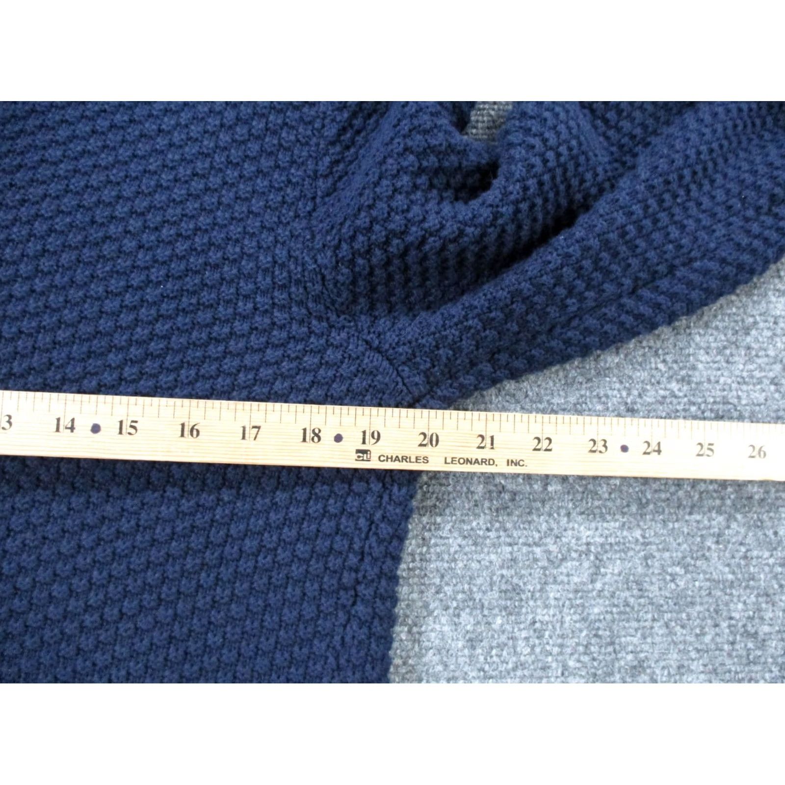 J.Crew J.CREW Sweater Cardigan Womens M Navy Blue Textured Waffle-Knit Thermal Pockets Logo Size M / US 6-8 / IT 42-44 - 5 Thumbnail