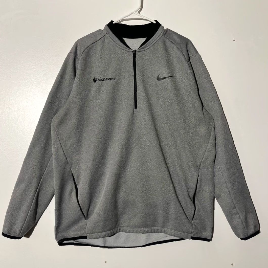 Nike Nike Mens Dri-Fit Pullover 1/4 Zip Sweatshirt Gray Spacesaver Fleece XL M71 Size US XL / EU 56 / 4 - 2 Thumbnail