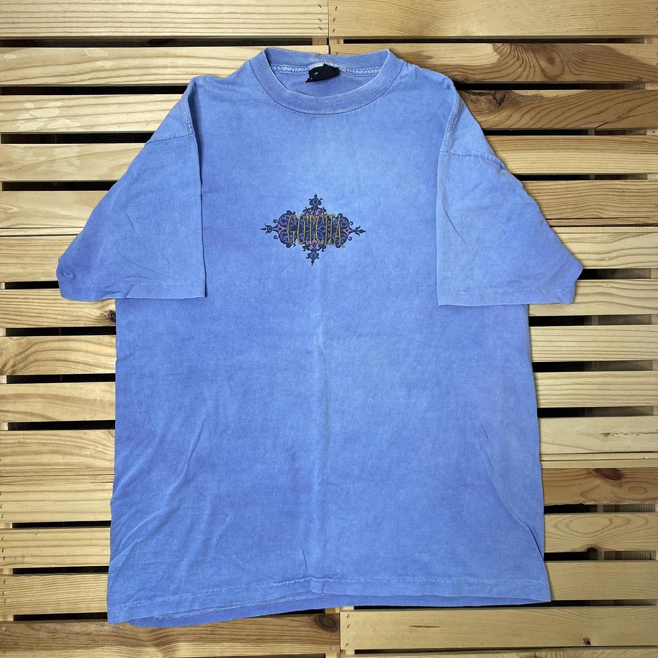 Gotcha Vintage Gotcha Faded Blue Embroidered Surf Tee Size XL Size US XL / EU 56 / 4 - 1 Thumbnail