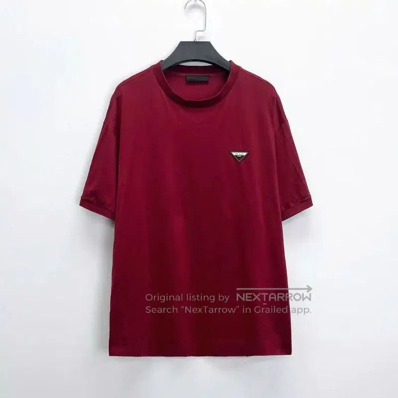 Prada Red Logo Cotton T-Shirt for Men.