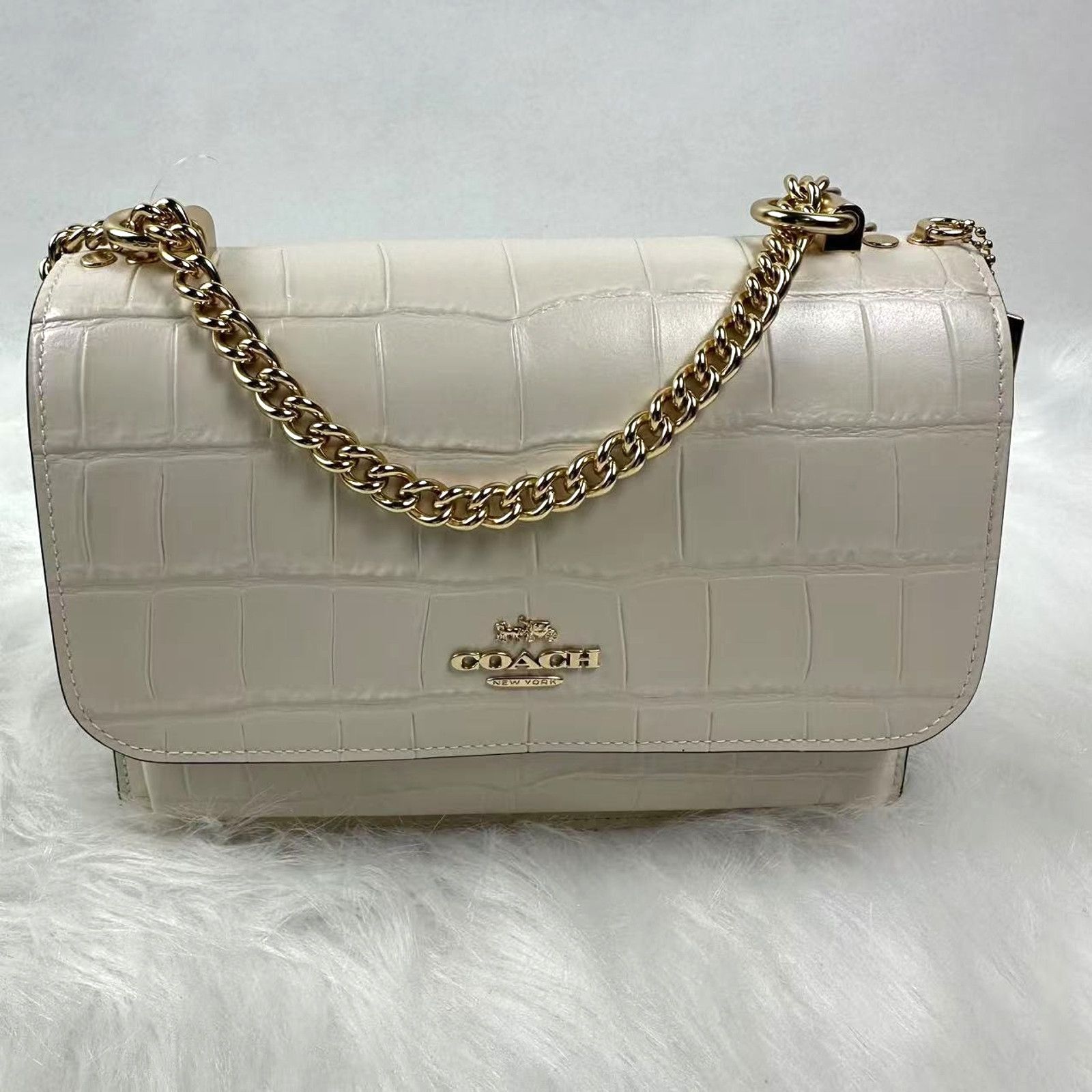 Coach Coach Klare Crossbody Crocodile-embossed Leather Gold/Chalk Size ONE SIZE - 2 Thumbnail
