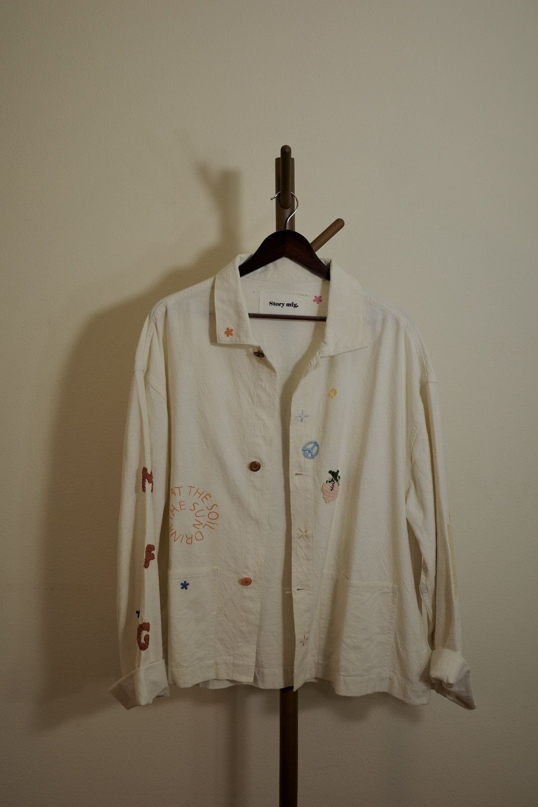 Story Mfg. Story mfg short on time off white patches jacket Size US XL / EU 56 / 4 - 2 Thumbnail